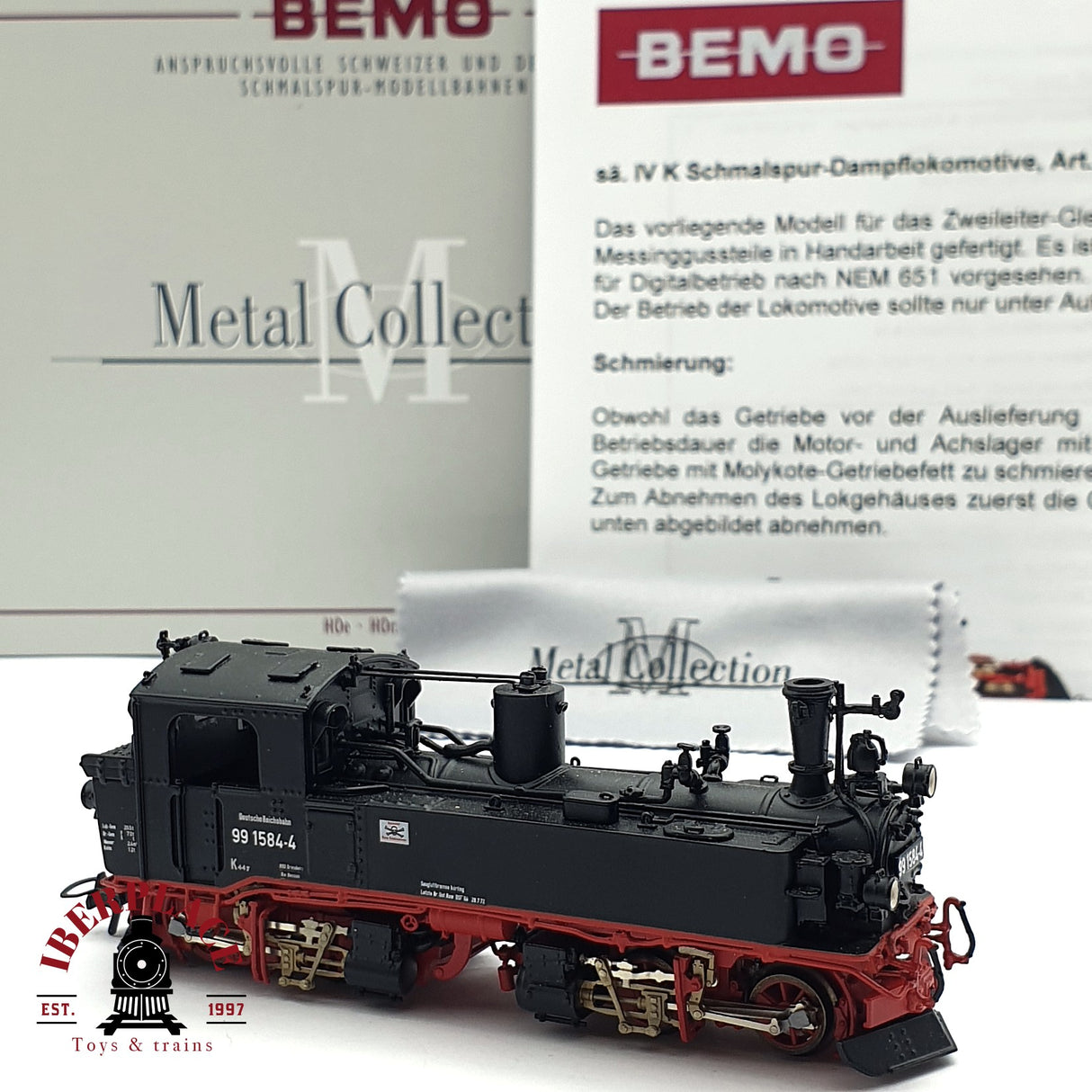 ♻️ 2da mano - DC BEMO 1016 869 Locomotora DR 99 1584-4 Sä IV K H0e escala 1:87 E15