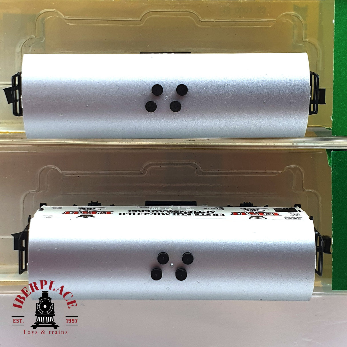♻️ 2da mano - 2x Minitrix vagones cerveceros EKU Pils Gatzweilers N escala 1:160 E16