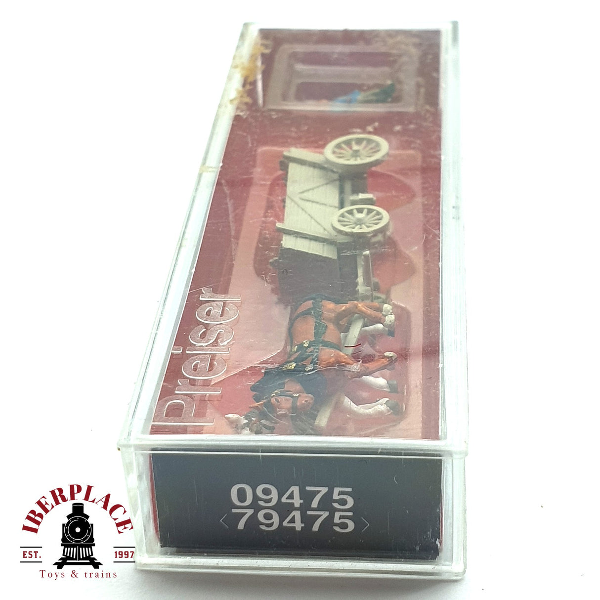 ♻️ 2da mano - Preiser 9475 carruaje de mercancía con caballo N escala 1:160 E15 1/3