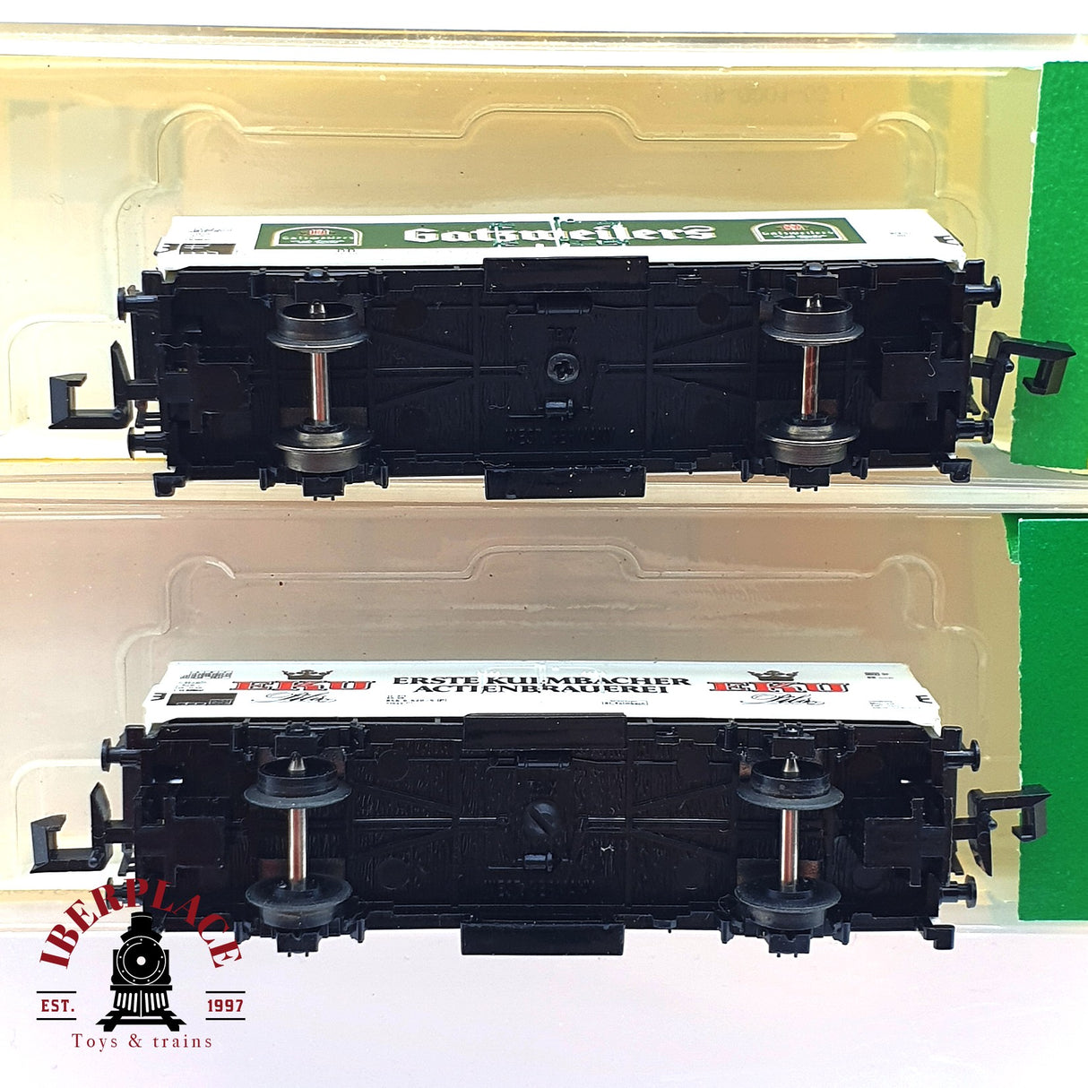 ♻️ 2da mano - 2x Minitrix vagones cerveceros EKU Pils Gatzweilers N escala 1:160 E16