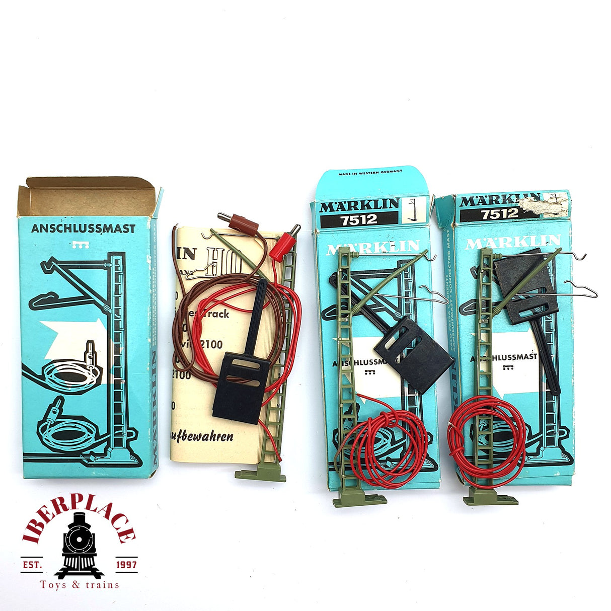 ♻️ 2da mano - Märklin 3x 7512 7510 Poste de catenaria H0 escala 1:87 E15