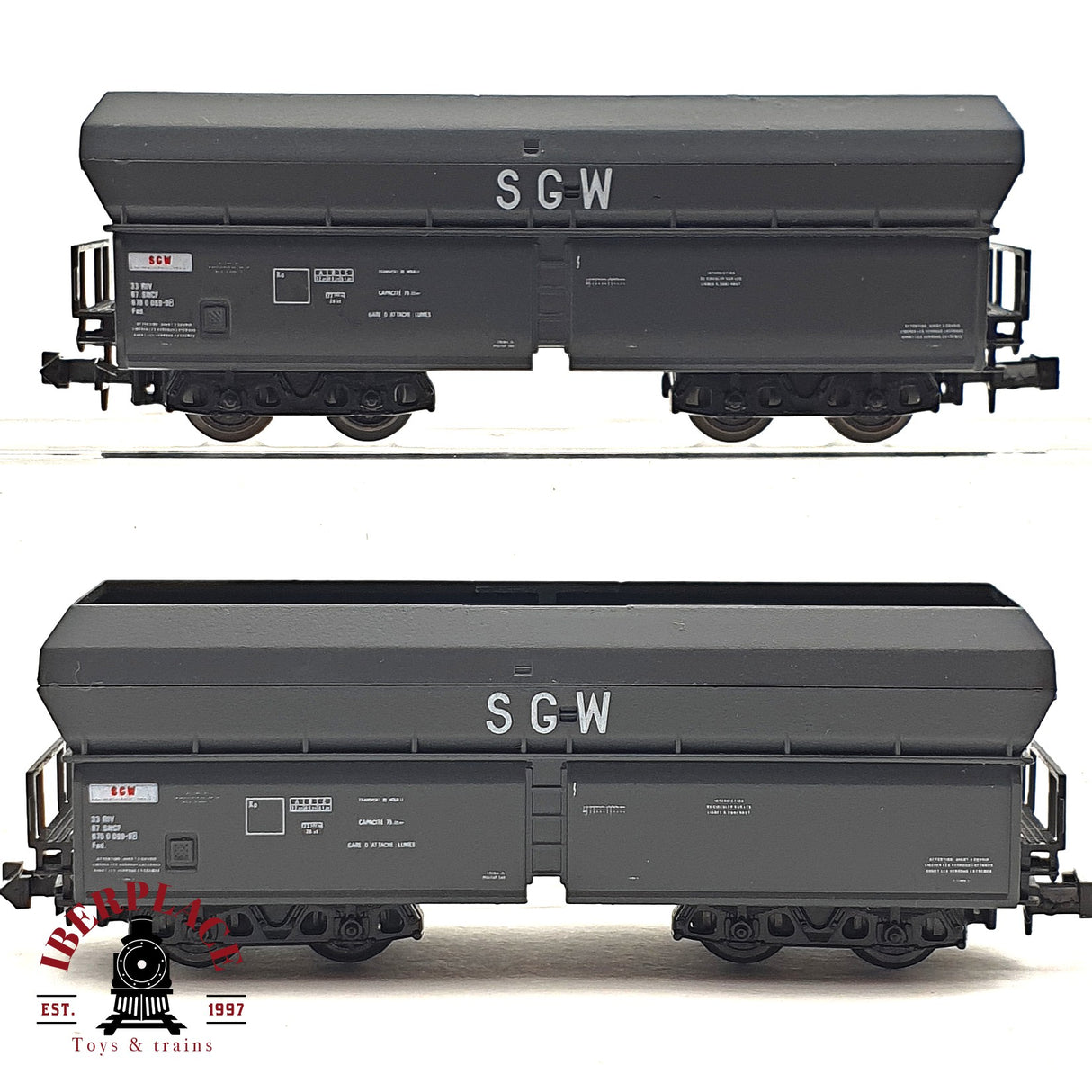 ♻️ 2da mano - 2x Minibahn vagones autodescargables SGW SNCF N escala 1:160 E16