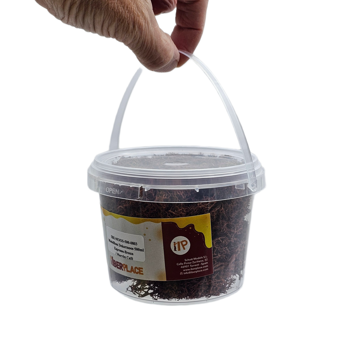 Iberplace Elements – Musgo decorativo natural preservado 500 ml (elige color) – sin tóxicos, flexible – para belenes, dioramas y maquetas