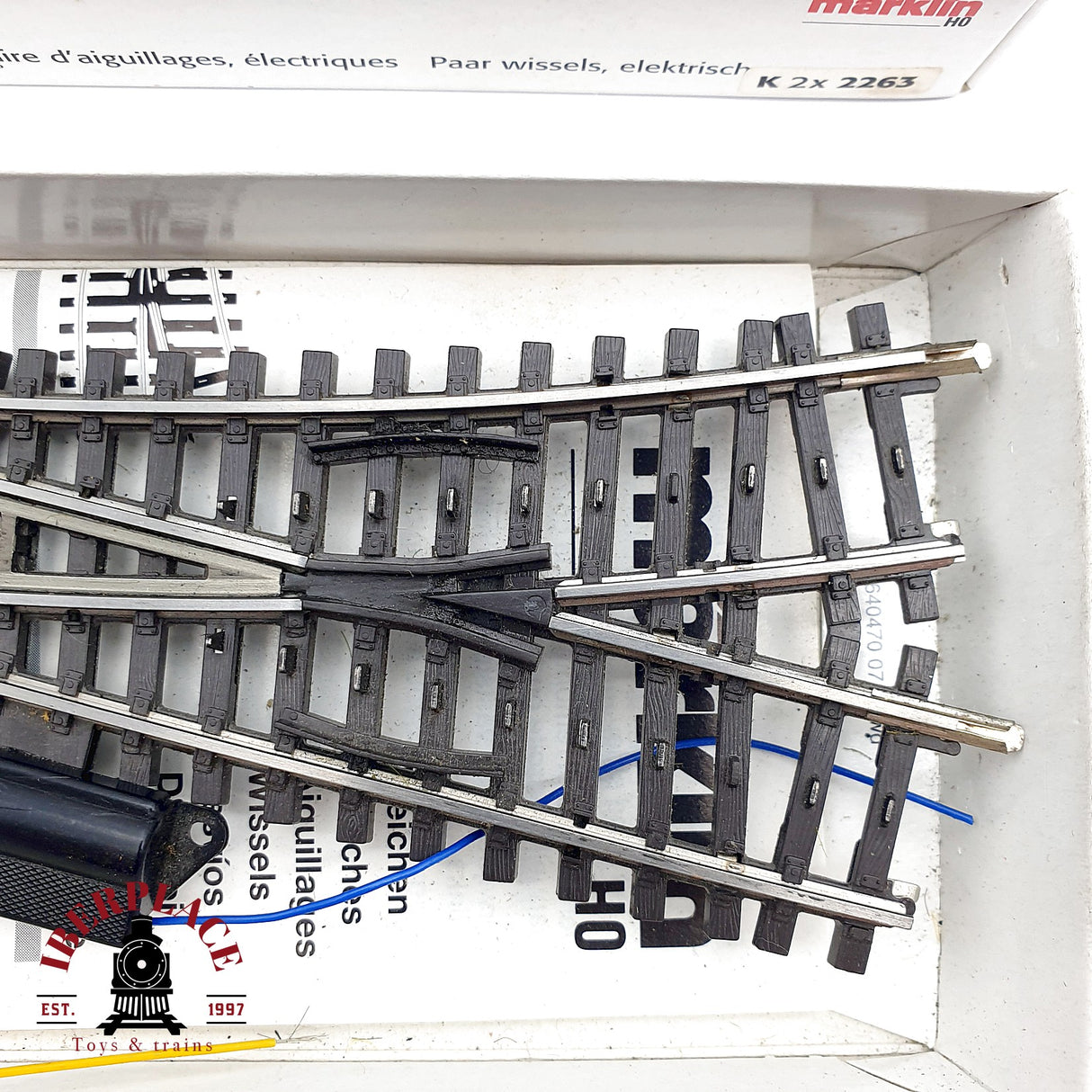 ♻️ Märklin 2263 2262 desvío eléctrico a la izquierda y derecha K H0 escala 1:87