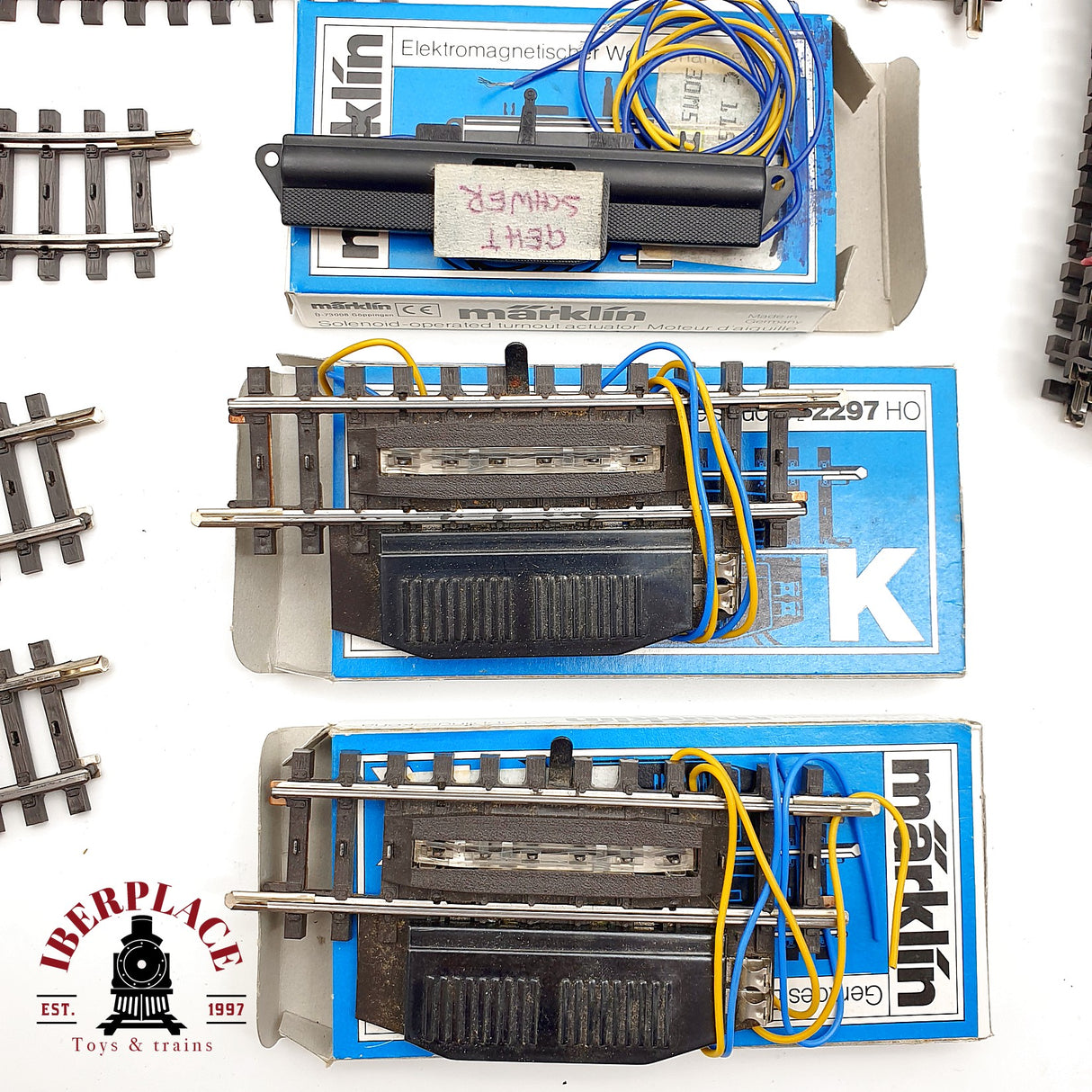 ♻️ 49x Märklin vias rectas, curvas, motores para desvios sistema M H0 escala 1:87
