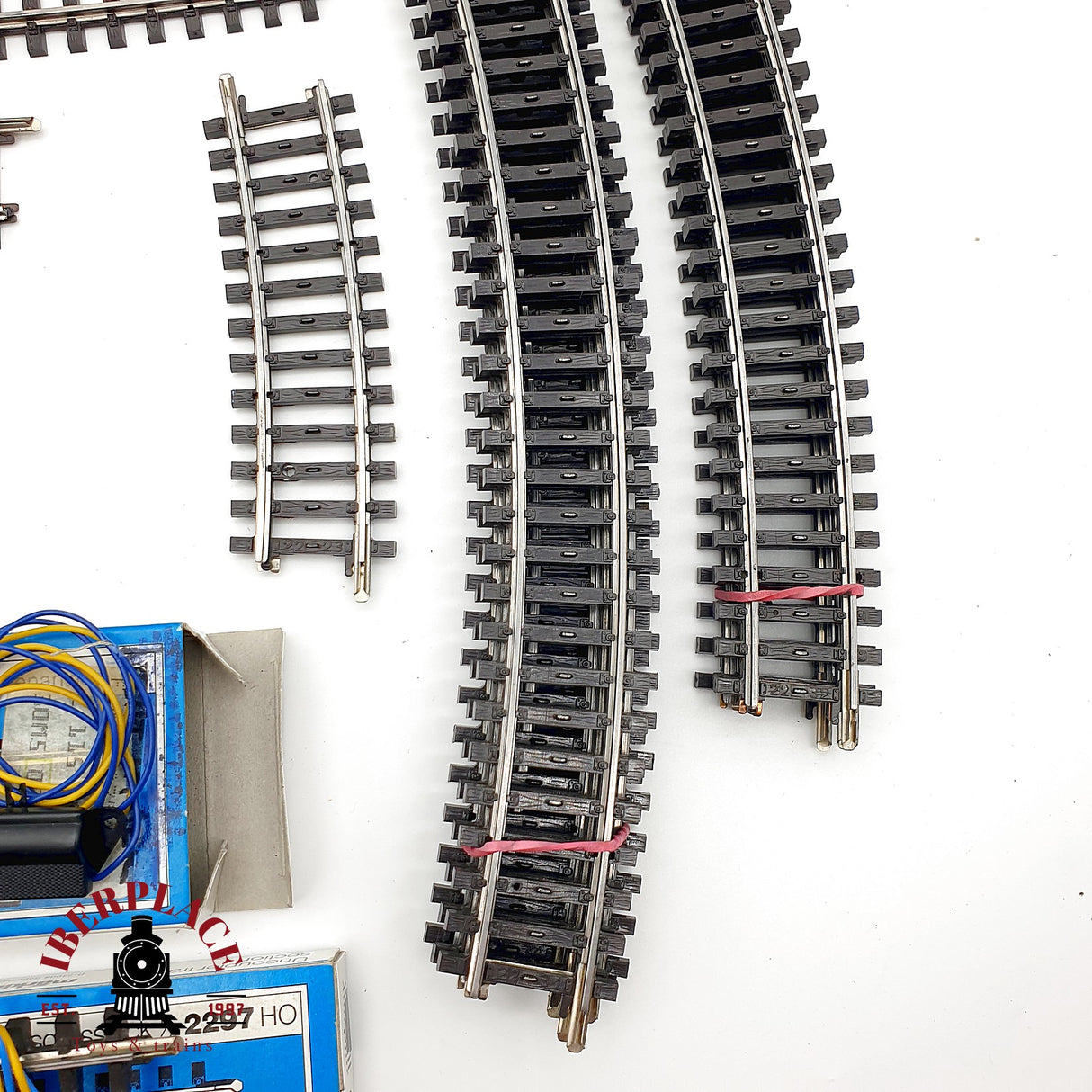 ♻️ 49x Märklin vias rectas, curvas, motores para desvios sistema M H0 escala 1:87
