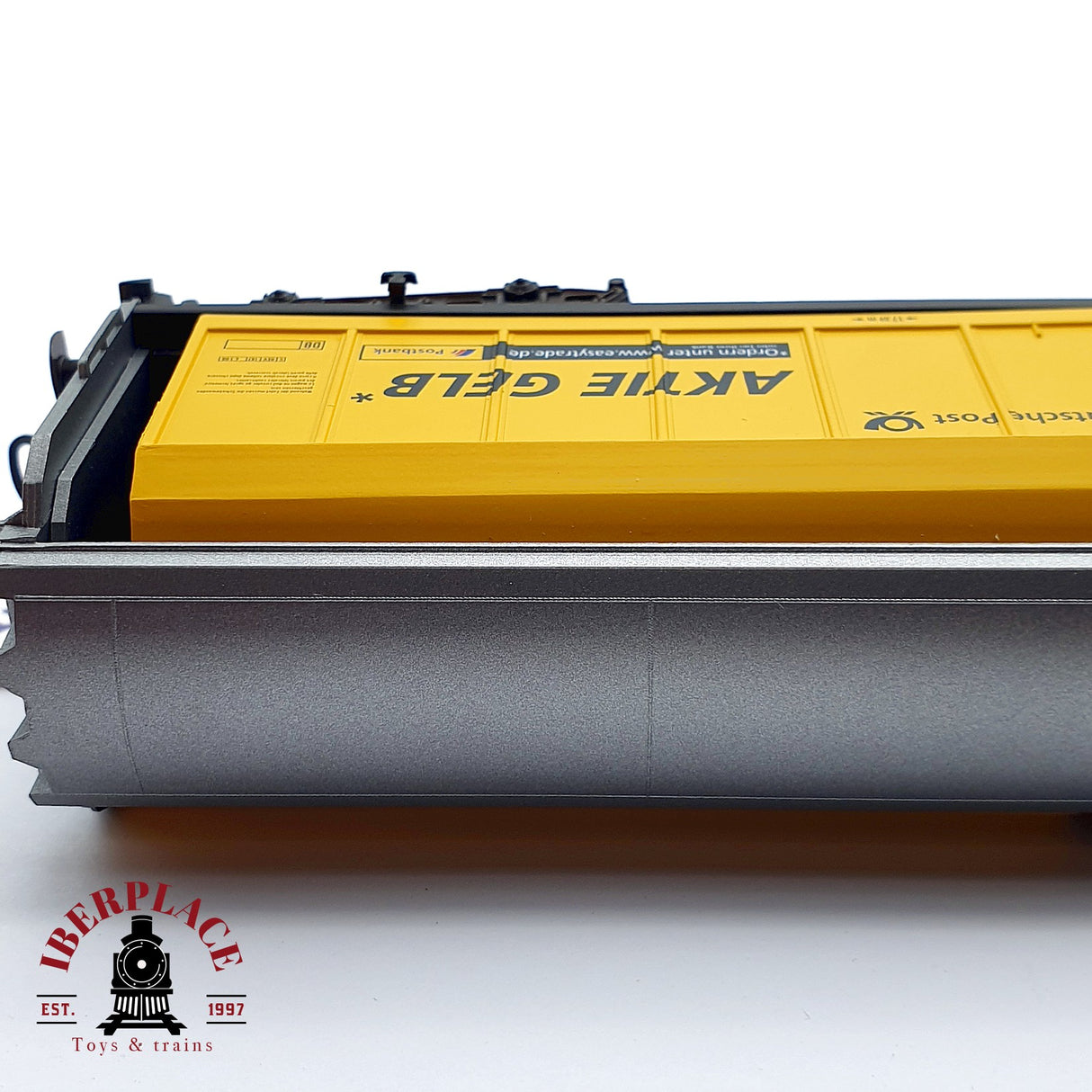 ♻️ DC Electrotren 5552K vagón cerrado Deutsche Post Aktie Gelb H0 escala 1:87