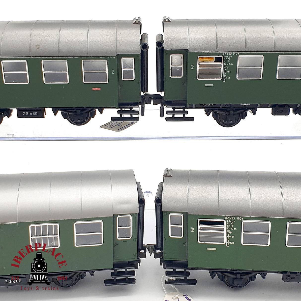 ♻️ DC 5x Fleischmann vagones pasajeros DB clase 2 con luz H0 escala 1:87