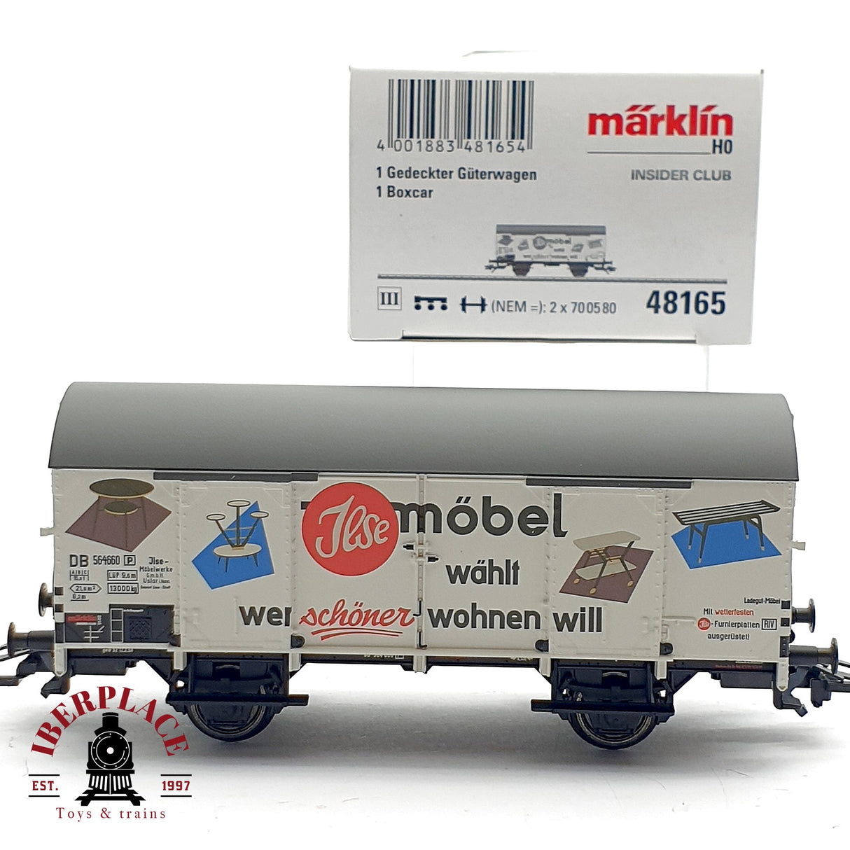 ♻️ AC Märklin insider 48165 vagón cerrado Jese Mobel DB H0 escala 1:87