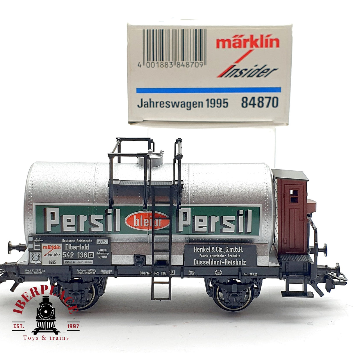 ♻️ AC Märklin 84870 vagón cisterna anual 1995 Persil DR 542 136 H0 escala 1:87