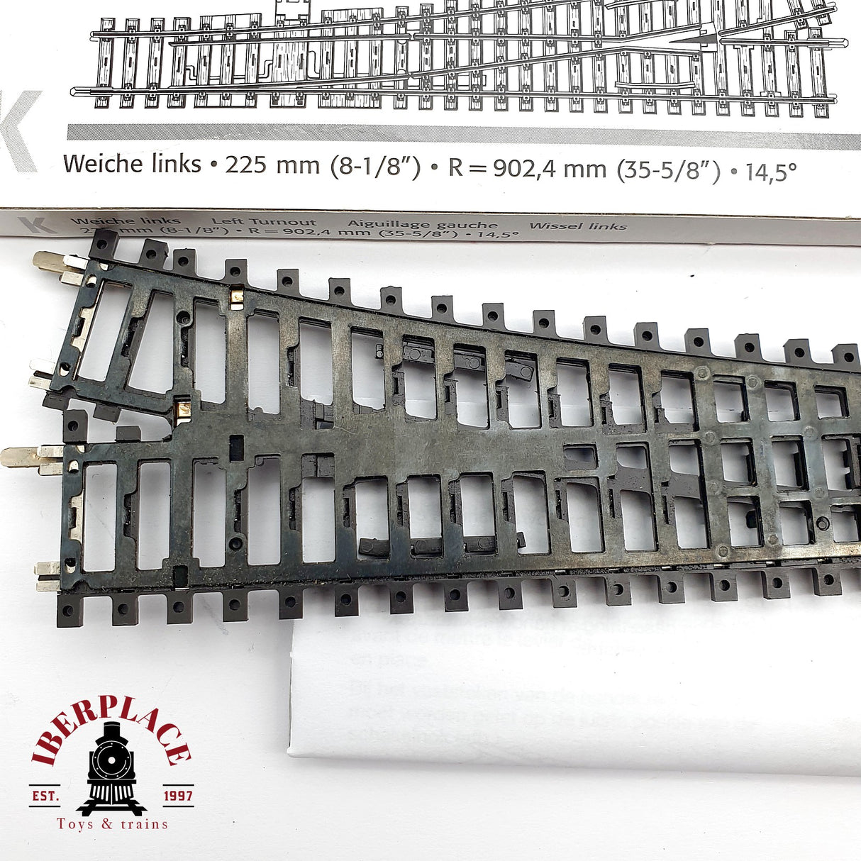 ♻️ Märklin 22715 desvío a la izquierda longitud 225 mm H0 escala 1:87