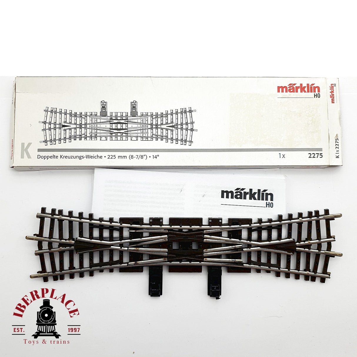 ♻️ Märklin 2275 travesía de unión doble longitud 225 mm H0 escala 1:87
