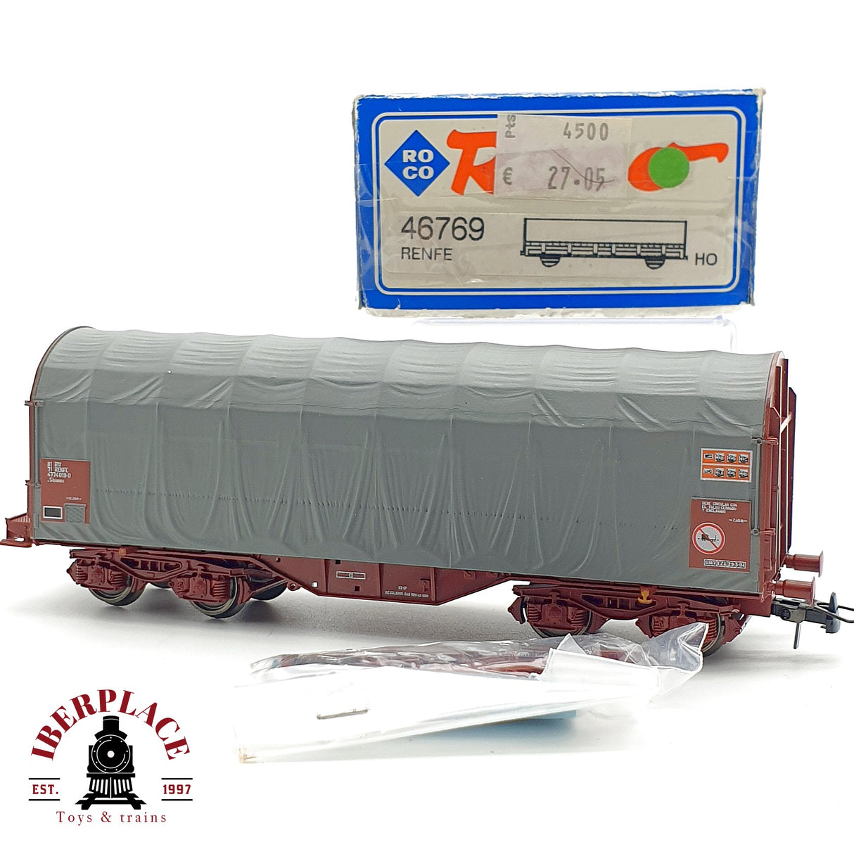 ♻️ DC Roco 46769 vagón mercancía RENFE 4774019 H0 escala 1:87