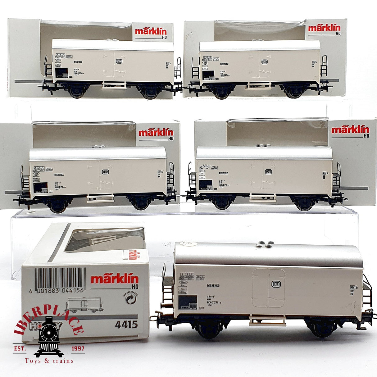 ♻️ 5x Märklin 4415 vagones mercancias Interfrigo DB 806 H0 escala 1:87