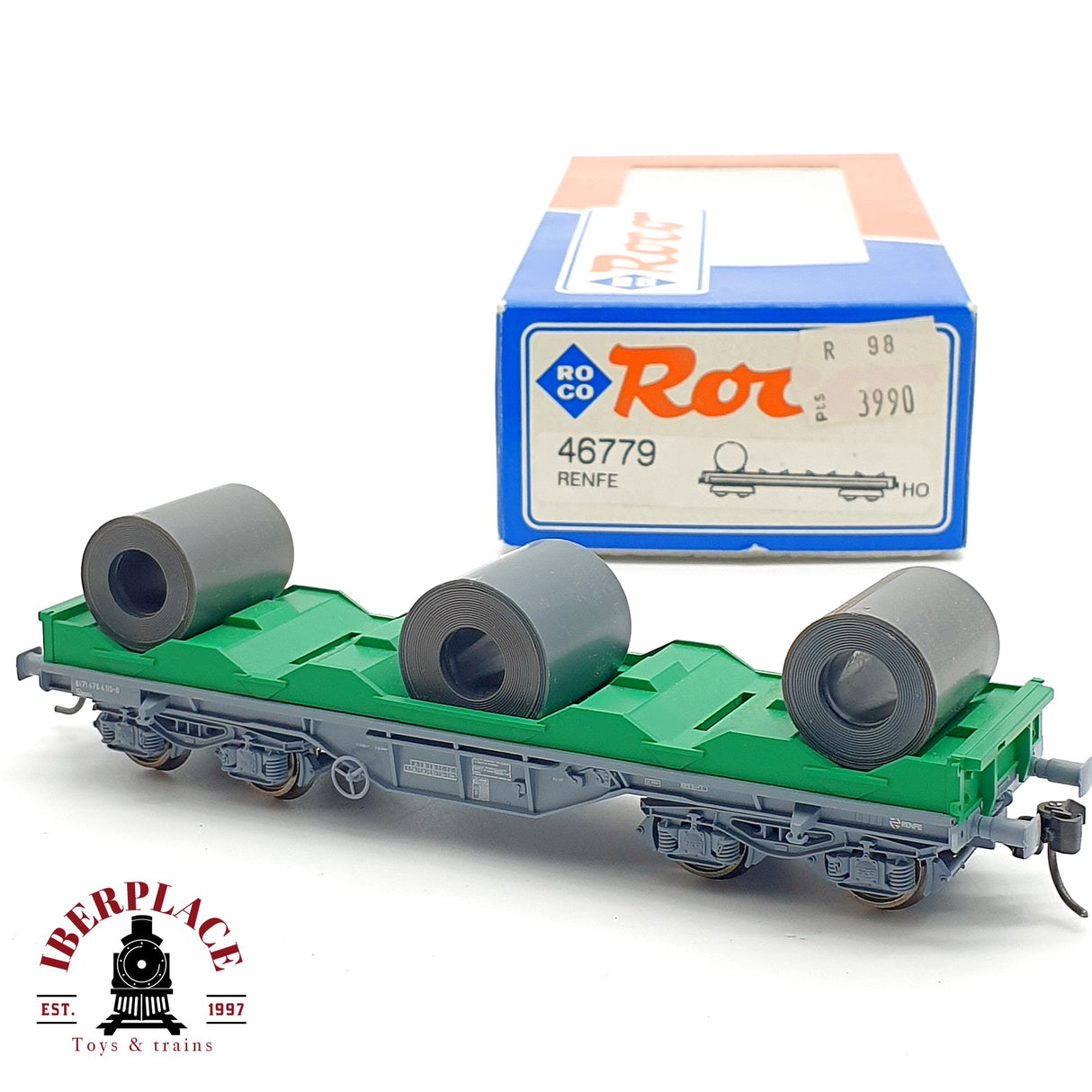 ♻️ DC Roco 46779 vagon plataforma RENFE 8171 476 H0 escala 1:87