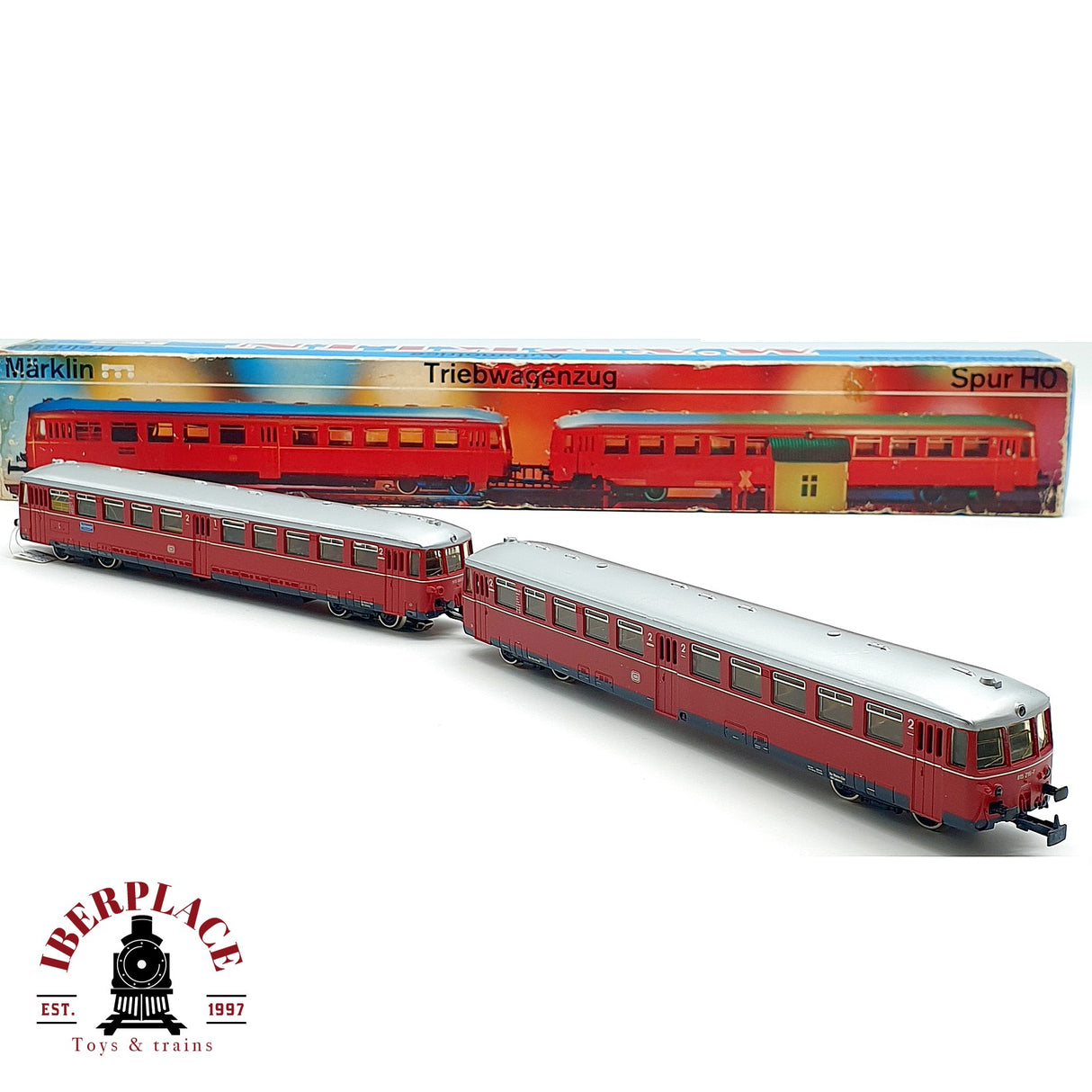 ♻️ AC Märklin 3076 tren automotor diesel con remolque DB H0 escala 1:87 A28
