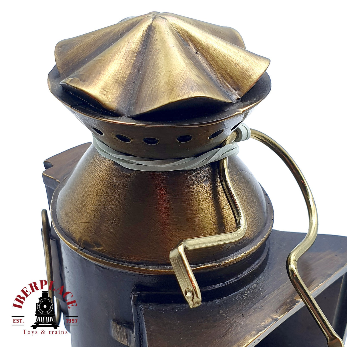Miniatura Decorativa de Farol de Locomotora de Vapor (25 cm) - Réplica Estilo Antiguo para Vitrina