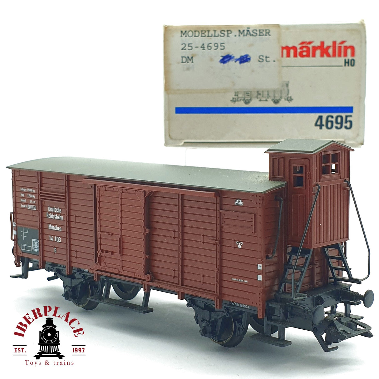 ♻️ 2da mano - Märklin 4695 vagón cerrado DR 14 103 H0 escala 1:87 EH09