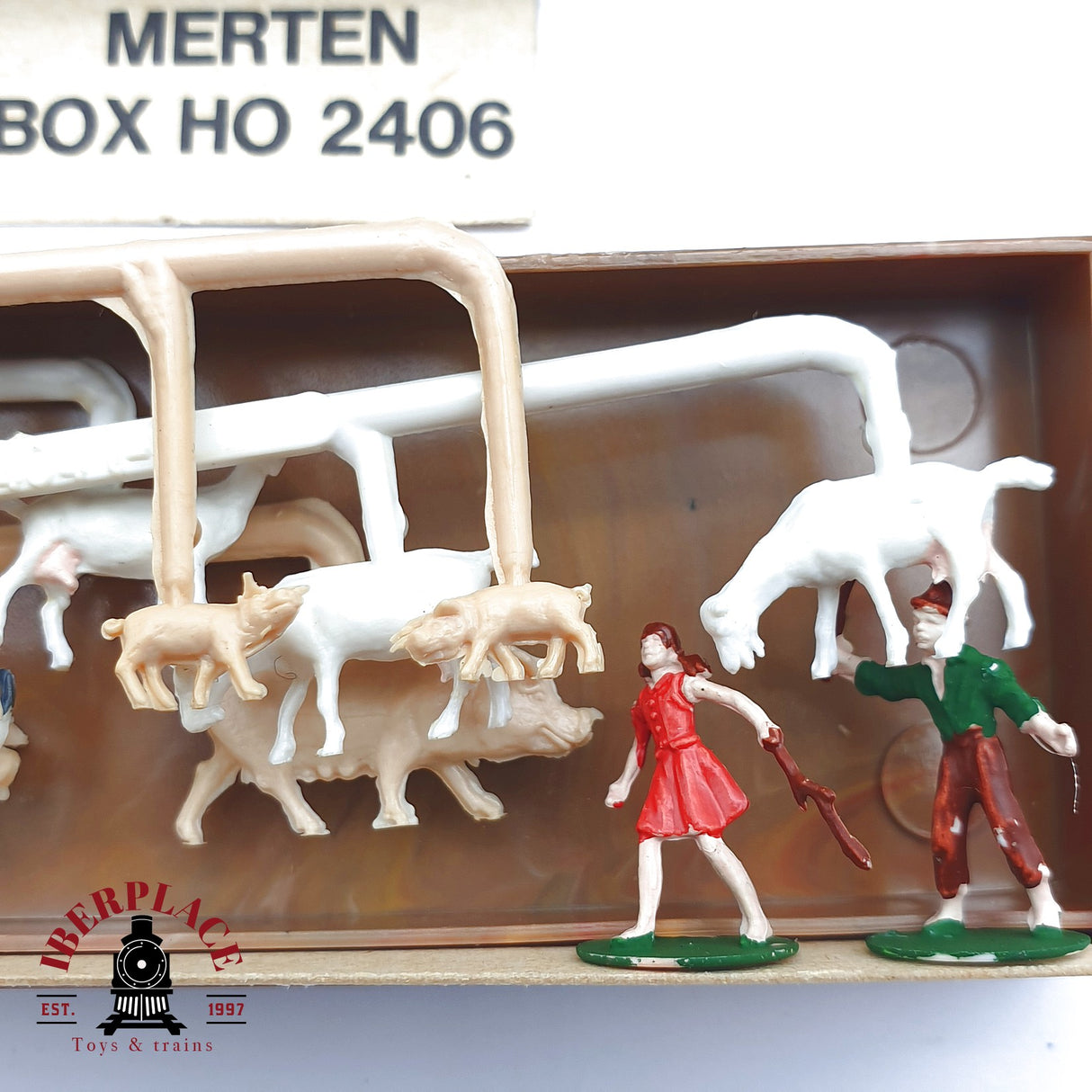 ♻️ 2da mano - Merten 2x 764 2406 Figuras cerdos ovejas H0 escala 1:87 EH09