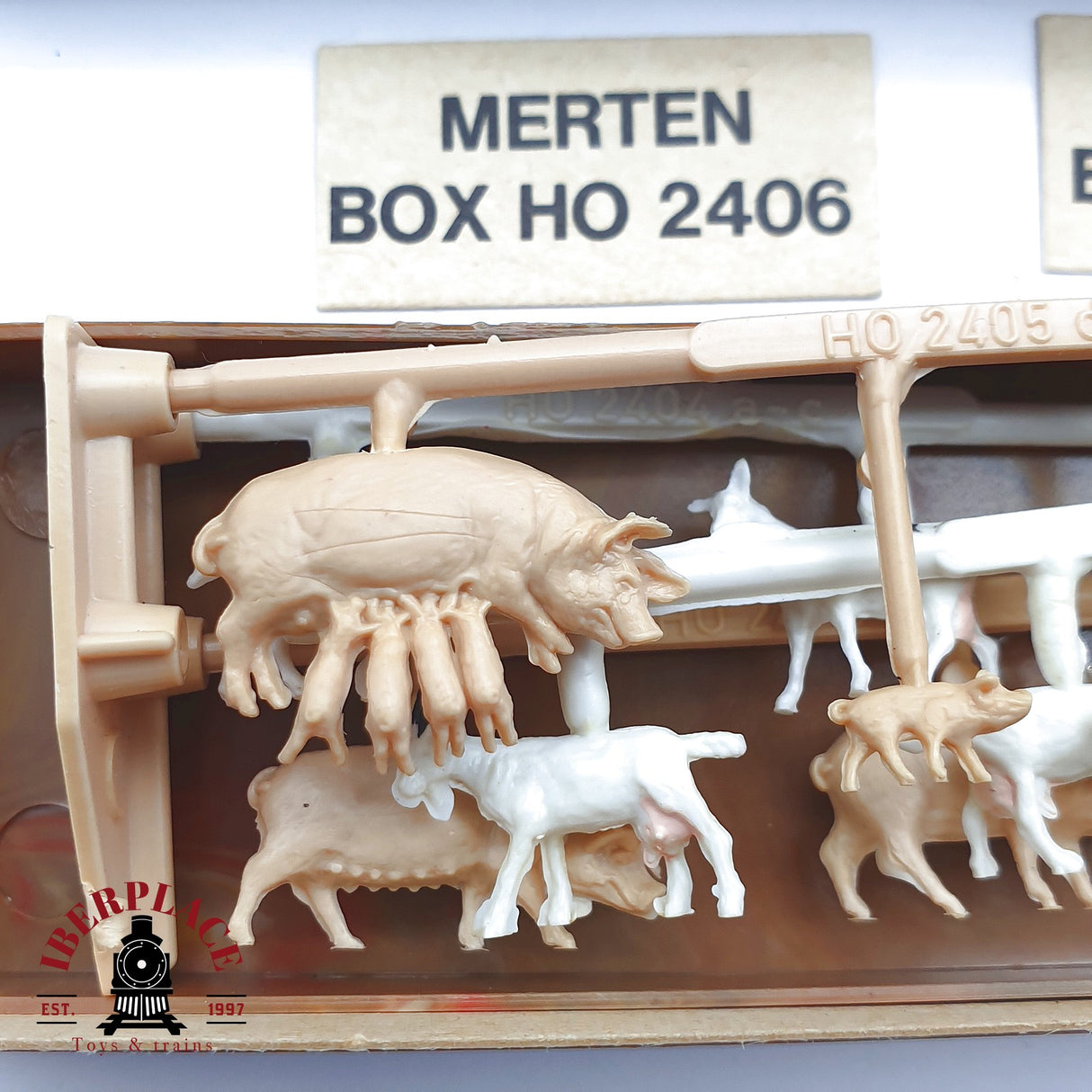 ♻️ 2da mano - Merten 2x 764 2406 Figuras cerdos ovejas H0 escala 1:87 EH09