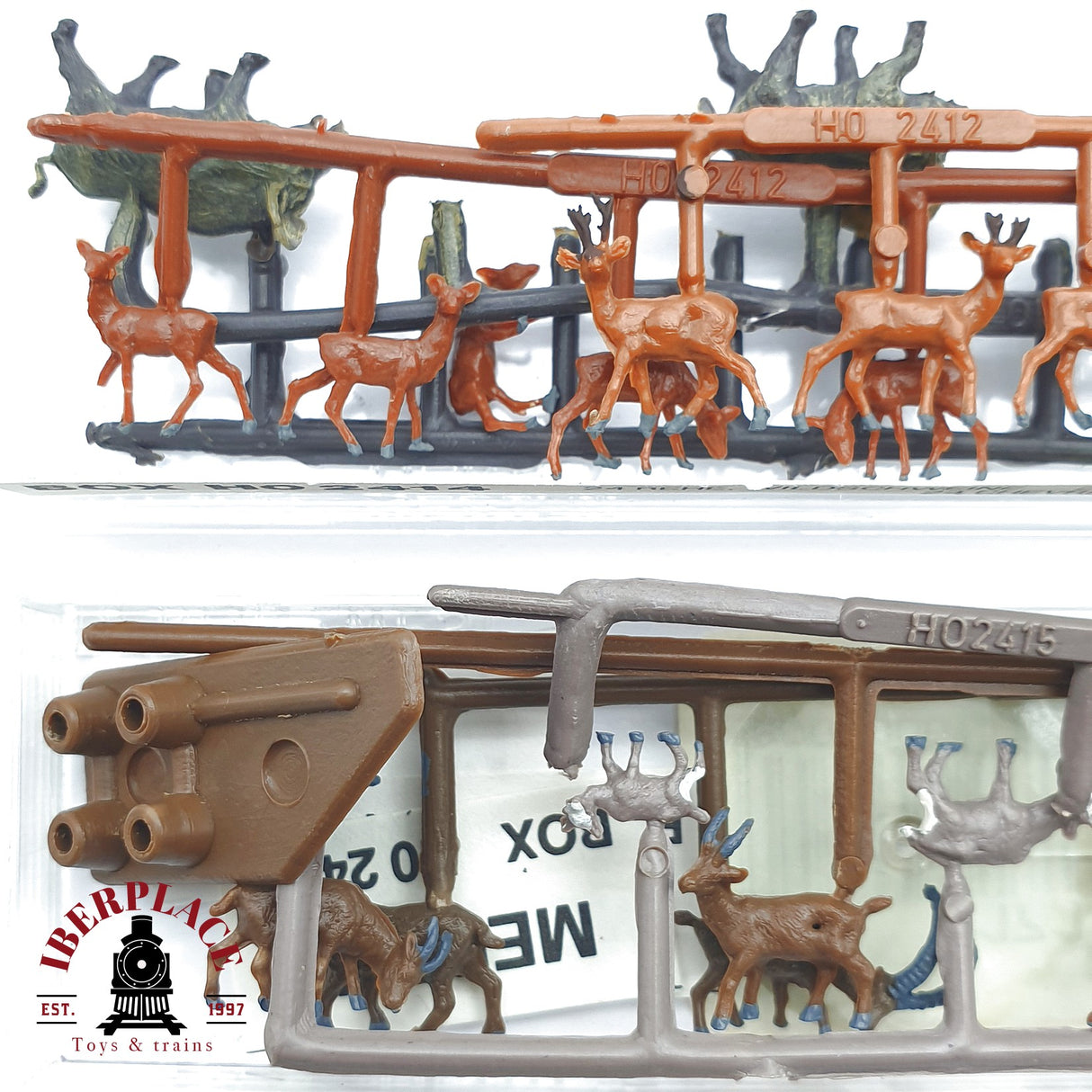 ♻️ 2da mano - Merten 2x 2414 Figuras animales ciervos H0 escala 1:87 EH09