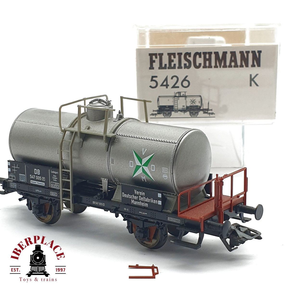 ♻️ 2da mano - DC Fleischmann 5426K vagon cisterna DB 547 005 DR H0 escala 1:87 EH09