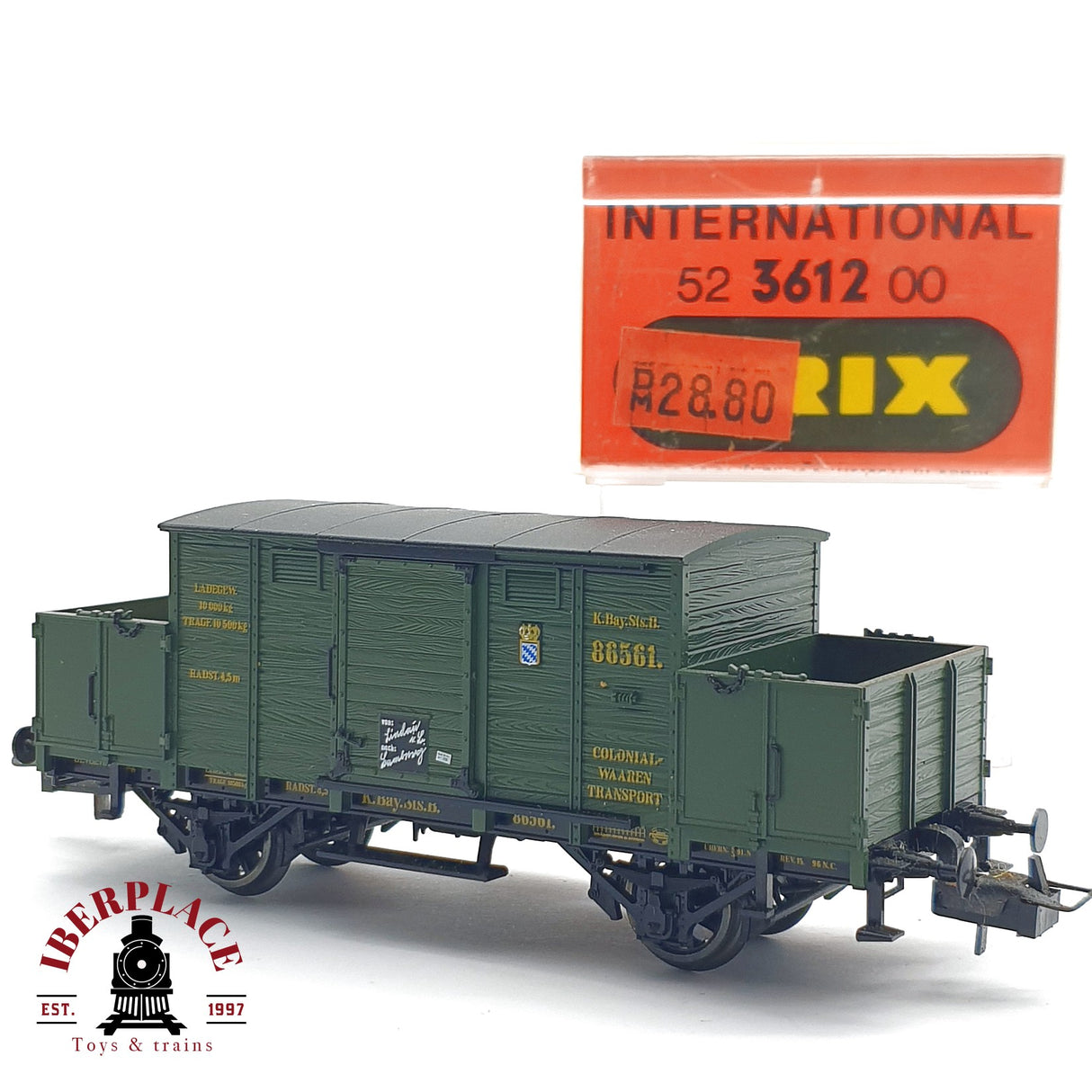 ♻️ 2da mano - DC Trix 52 3612 00 vagón K.Bay.Sts.B 86561 H0 escala 1:87 EH09