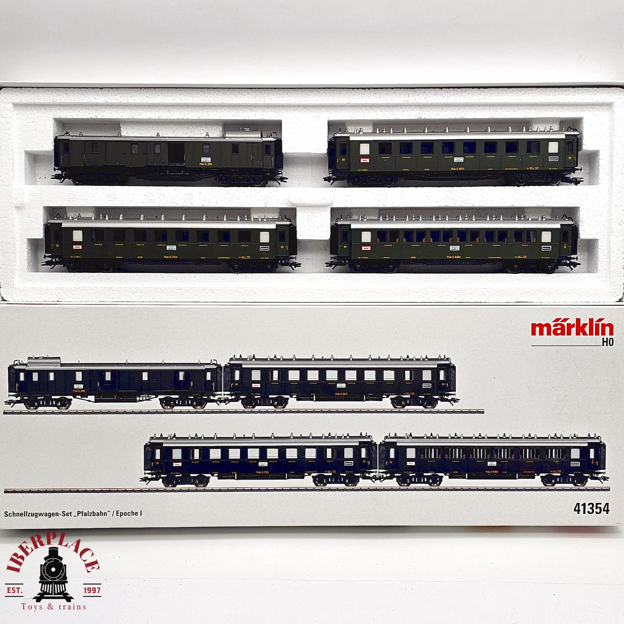 ♻️ 2da mano - Märklin 41354 set de vagones Pfalzbahn Ep I H0 escala 1:87 E14
