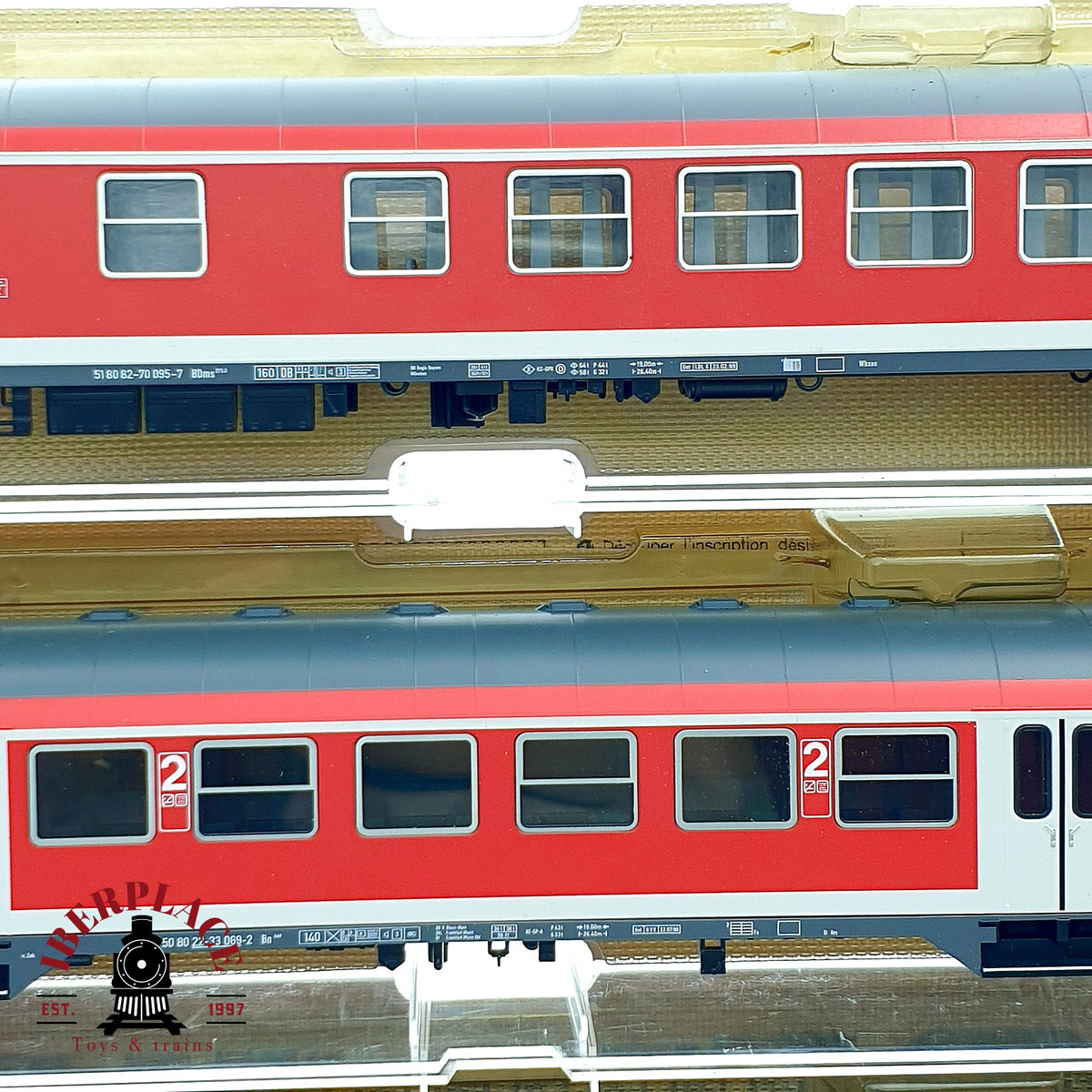 ♻️✨ Fleischmann Lote 4 coches n-Wagen DB AG Verkehrsrot 5648 5649 5647 Escala H0 1:87 DC