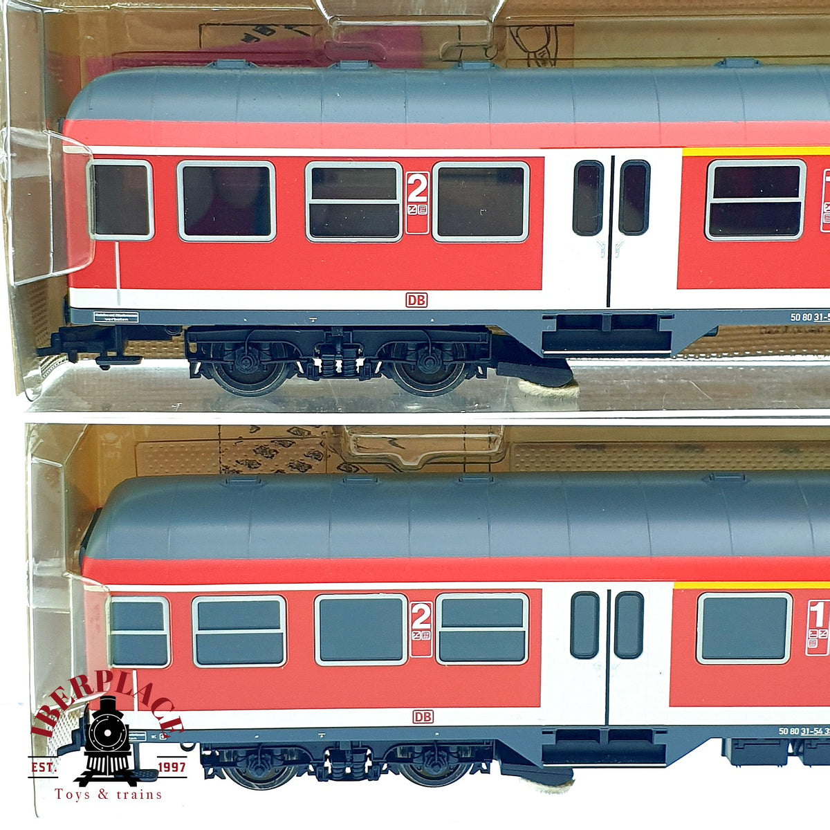 ♻️✨ Fleischmann Lote 4 coches n-Wagen DB AG Verkehrsrot 5648 5649 5647 Escala H0 1:87 DC
