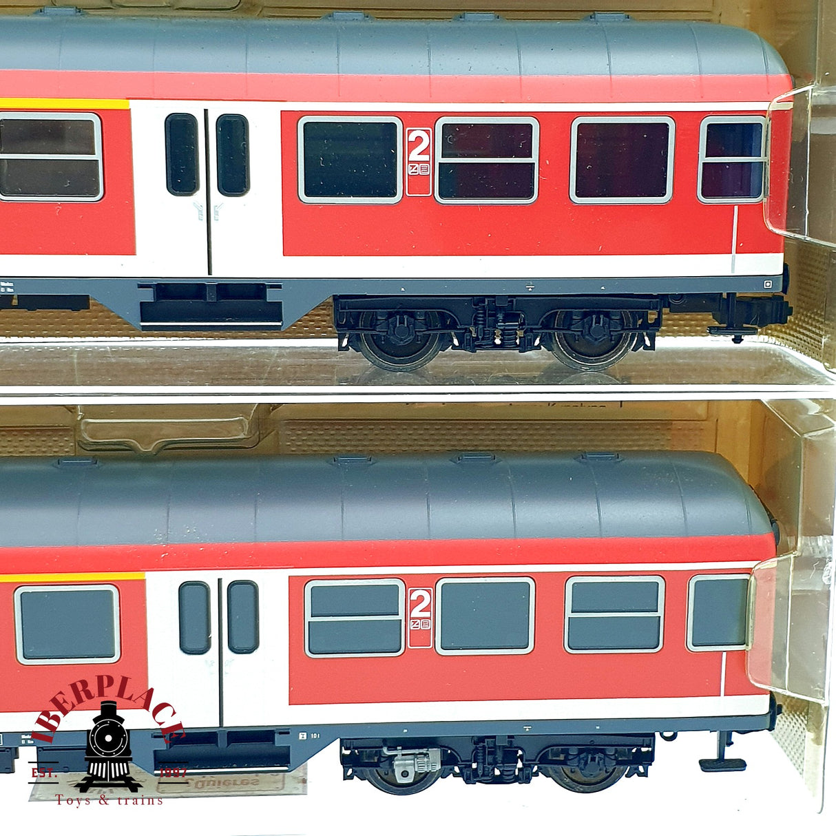 ♻️✨ Fleischmann Lote 4 coches n-Wagen DB AG Verkehrsrot 5648 5649 5647 Escala H0 1:87 DC