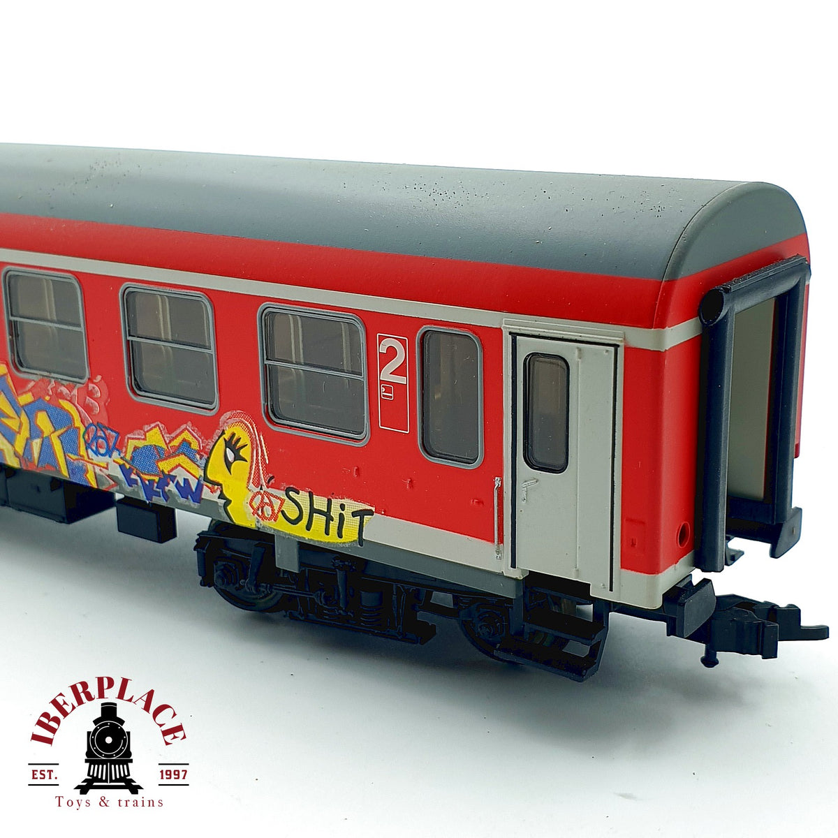 ♻️✨ Roco 45519 Vagón pasajeros 2Cl Graffiti DB AG Epoca V Escala H0 1:87 DC
