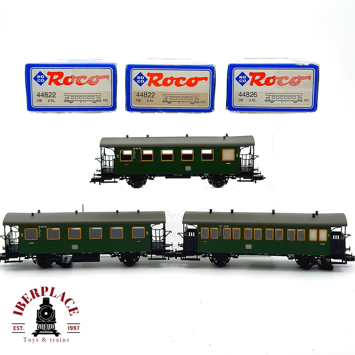 ♻️✨ Roco 44822 44826 set 3x vagones pasajeros Donnerbüchse DB Ep III H0 1:87 DC
