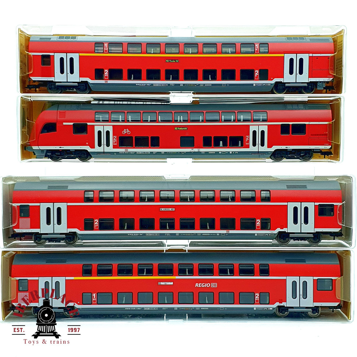 ♻️✨ Fleischmann 5620 5625 set 4x vagones doble piso DB Regio Ep V Escala H0 1:87 DC