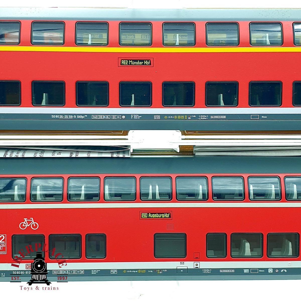 ♻️✨ Fleischmann 5620 5625 set 4x vagones doble piso DB Regio Ep V Escala H0 1:87 DC