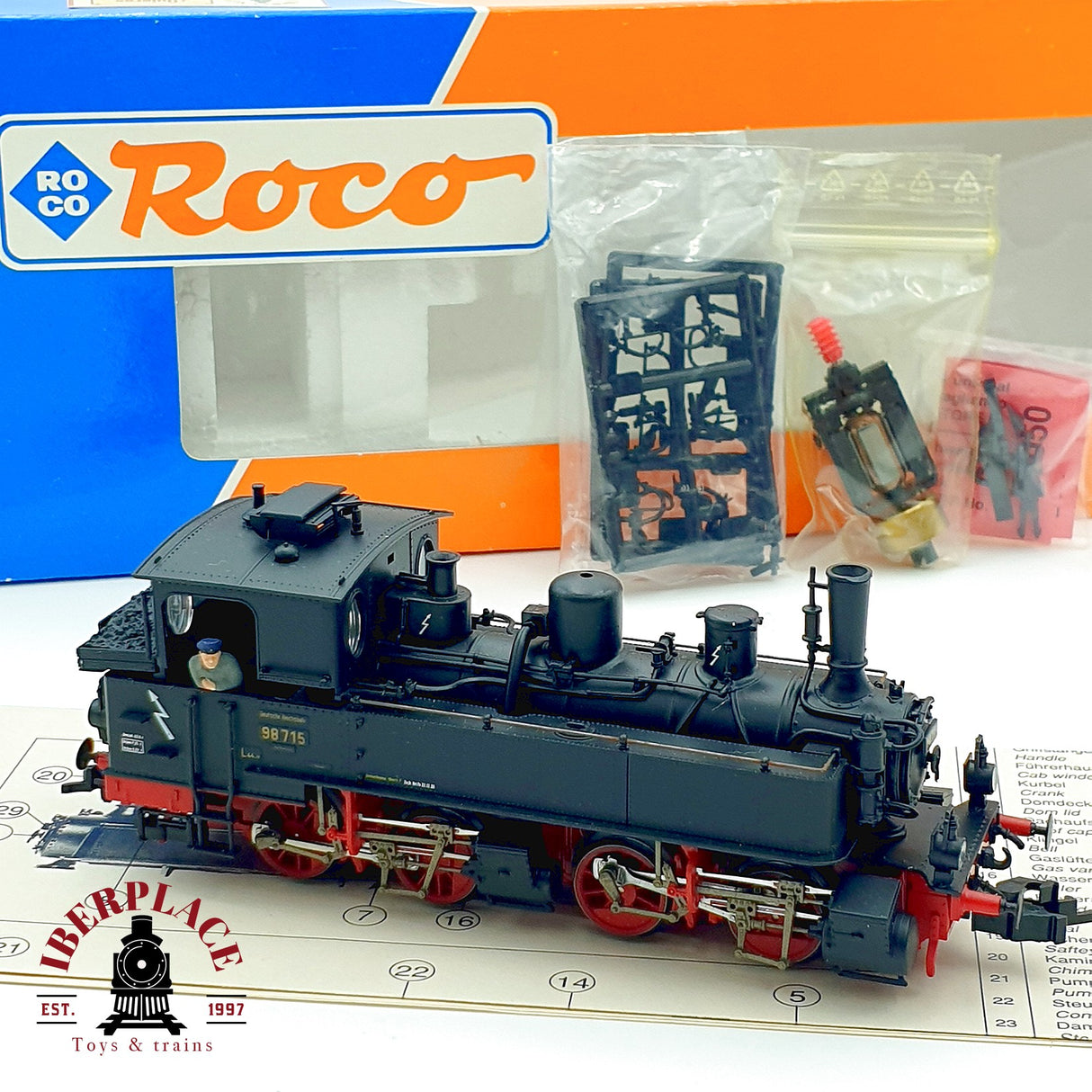♻️✨ Roco 43282 Locomotora vapor BR 98 715 DRG Epoca II Escala H0 1:87 DC