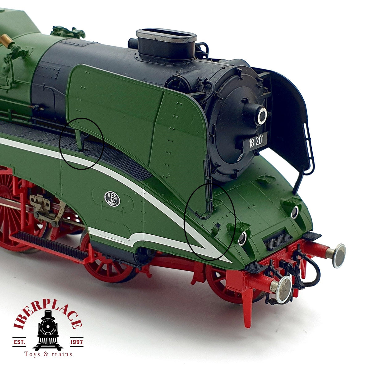♻️ 🚂 Roco 63201 Locomotora vapor BR 18 201 DR Epoca III Escala H0 1:87 DC