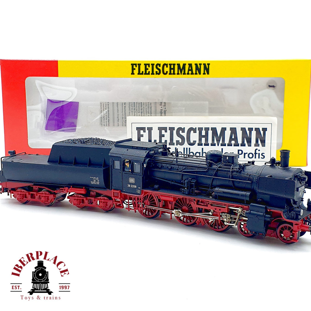♻️✨ Fleischmann 4166K Locomotora vapor BR 38 2208 DB Epoca III Escala H0 1:87 DC