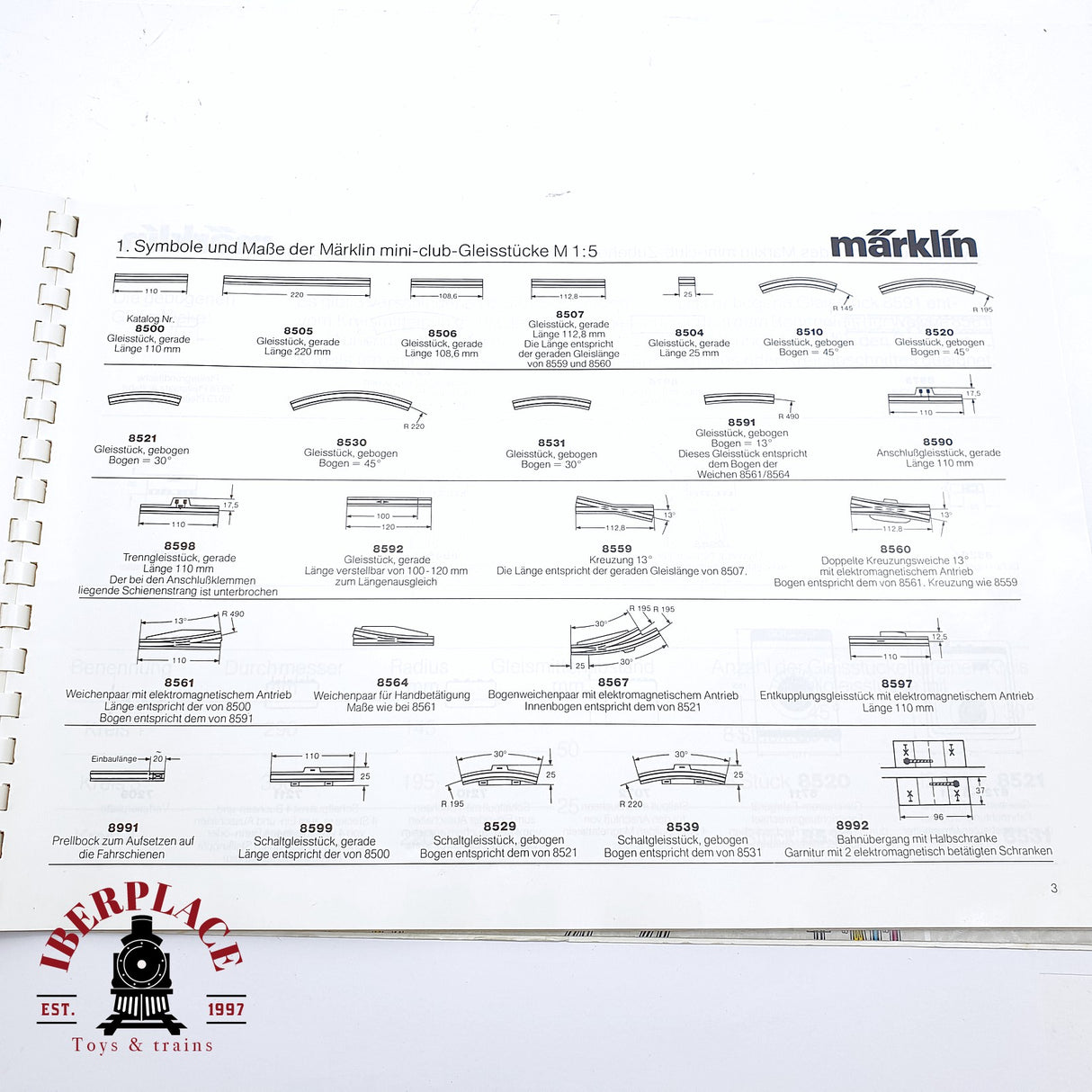 ♻️ 2da mano - Märklin 0290 0212 plano de vías Z escala 1:220