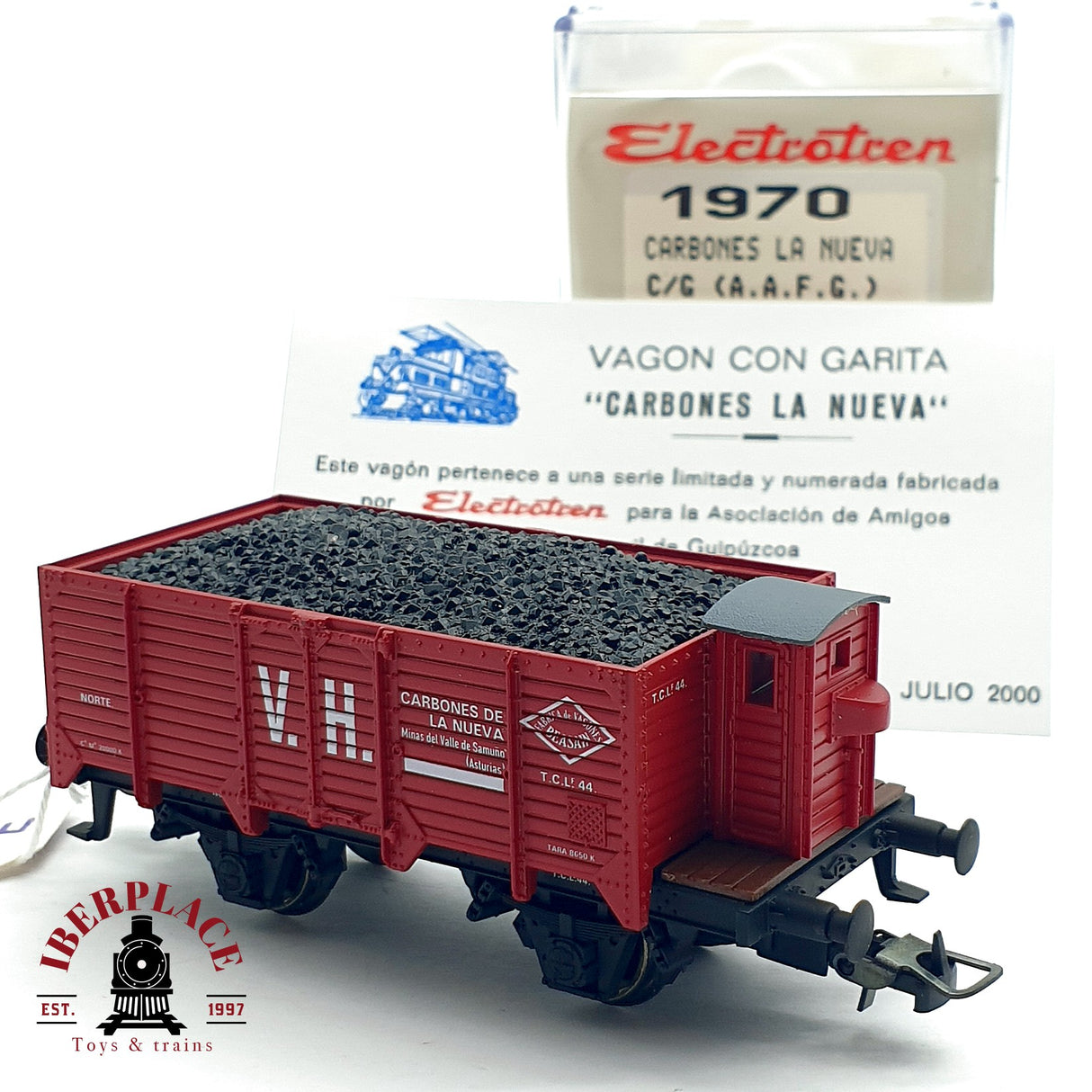 ♻️ DC Electrotren 1970 vagón abierto carbones la nueva C/G A.A.F.G RENFE H0 escala 1:87 A28