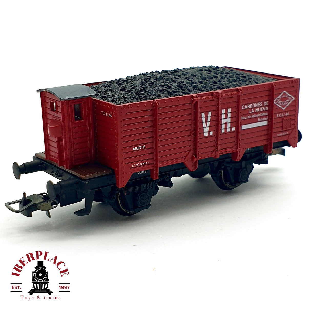 ♻️ DC Electrotren 1970 vagón abierto carbones la nueva C/G A.A.F.G RENFE H0 escala 1:87 A28
