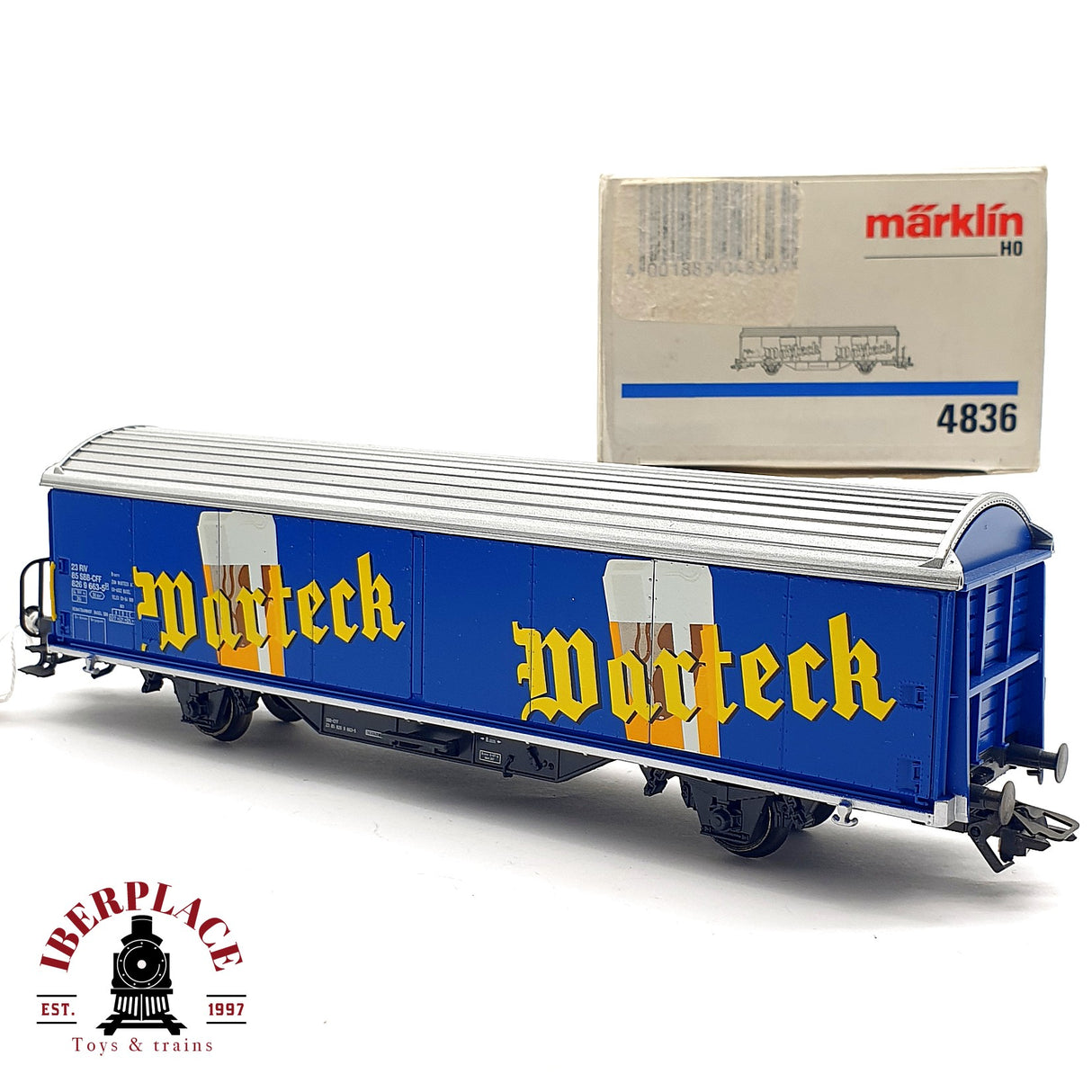 ♻️ AC Märklin 4836 vagón mercancias Warteck SBB CFF H0 escala 1:87 A28