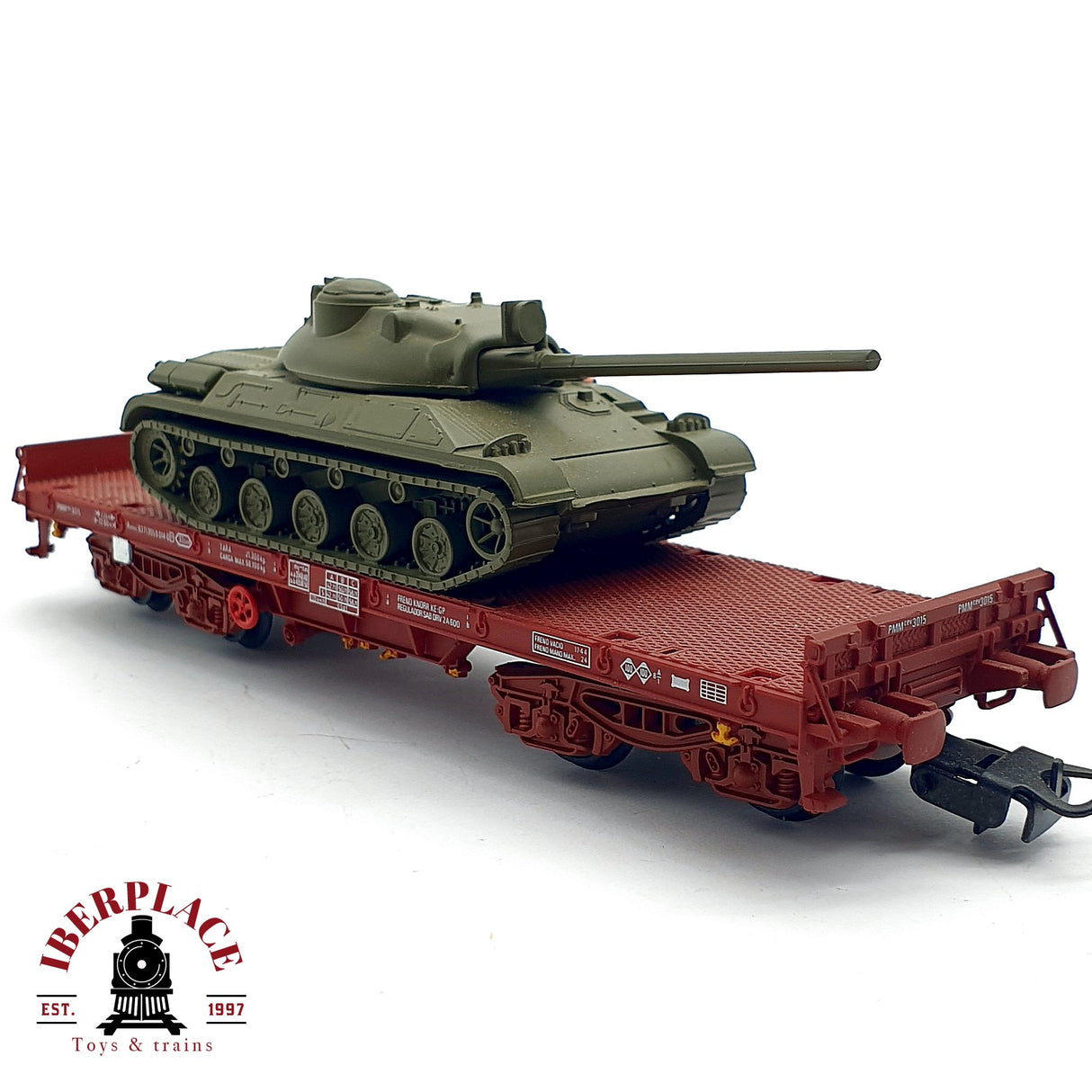 ♻️ DC Electrotren vagón plataforma con tanque militar RENFE H0 escala 1:87 A28