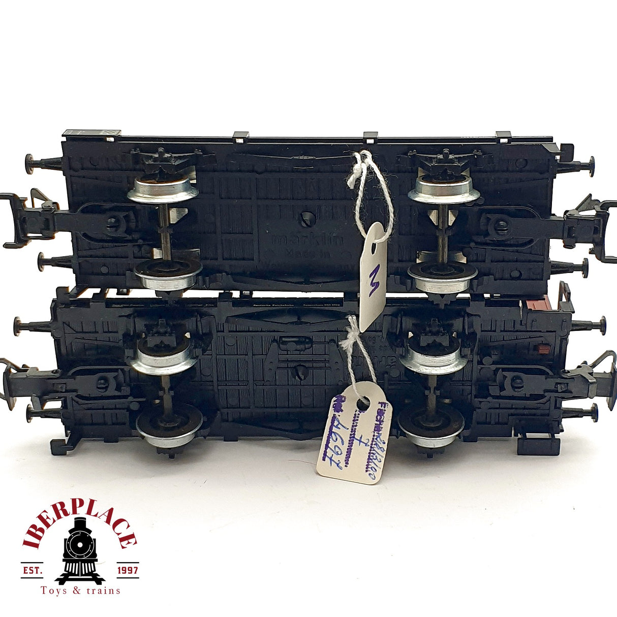 ♻️ AC 2x Märklin 4684 4697 vagones de plataforma giratoria H0 escala 1:87 A28
