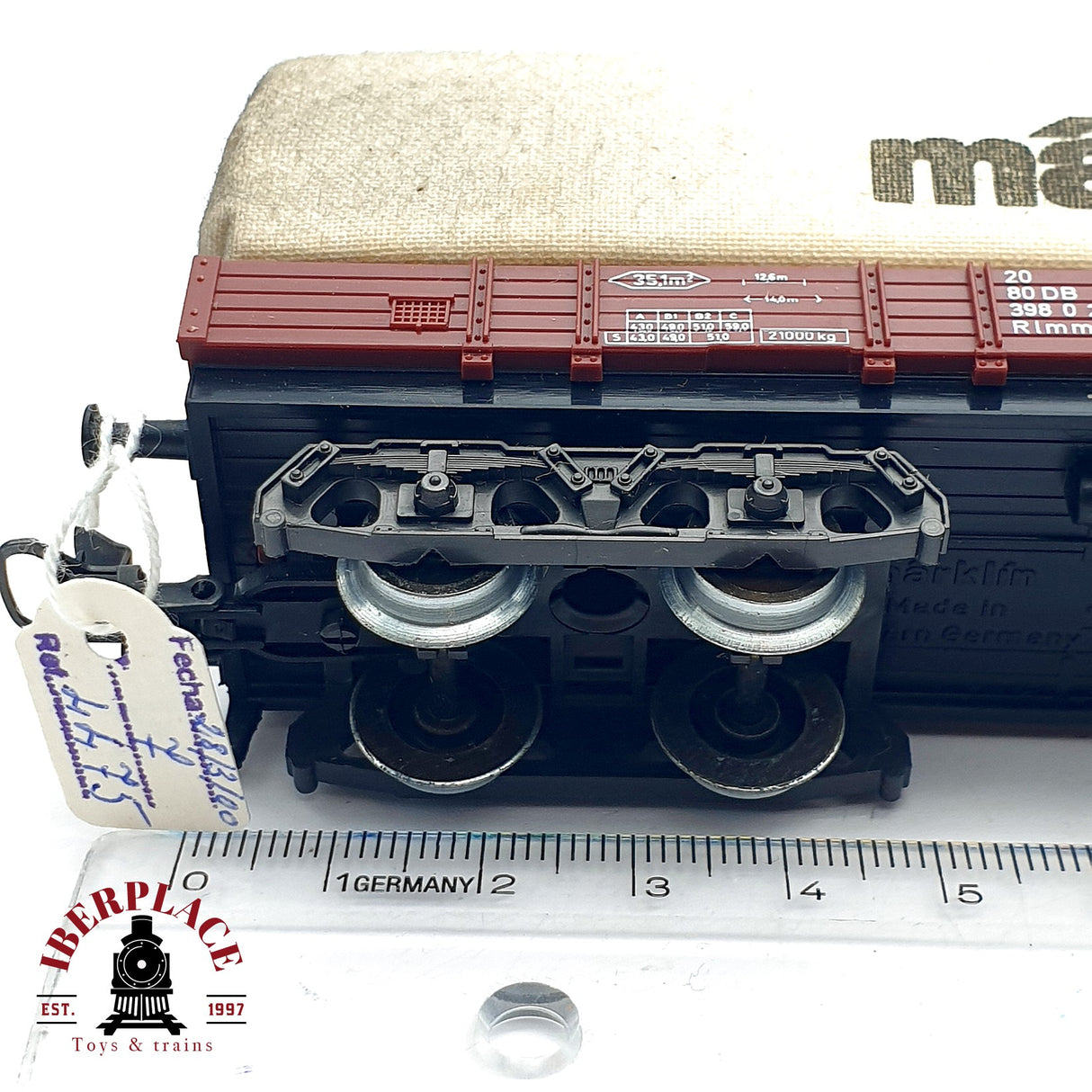 ♻️ AC Märklin 4475 vagón plataforma con lona DB 398 H0 escala 1:87 A28
