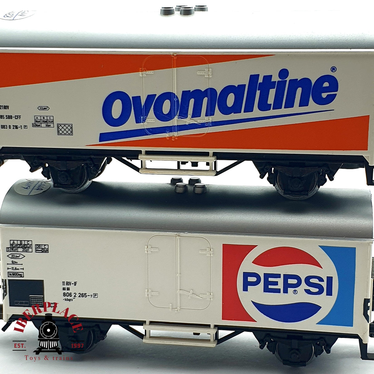 ♻️ 2x AC Märklin 4428 4419 vagones cerrados ovamaltine y pepsi SBB CFF H0 escala 1:87 A28
