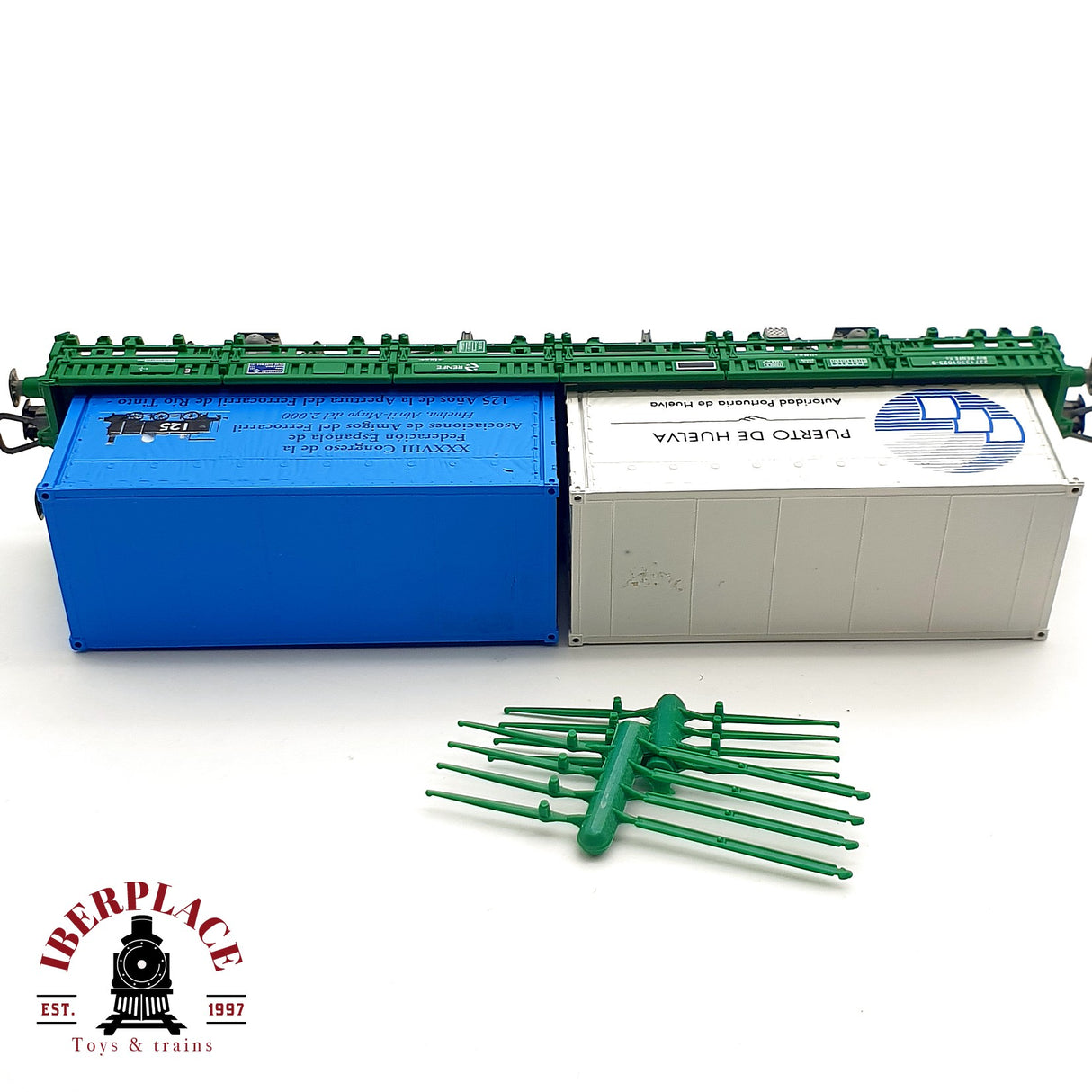 ♻️ DC Electrotren 1527K vagón contenedores congreso Feaaf Huelva 2000 H0 escala 1:87 A28