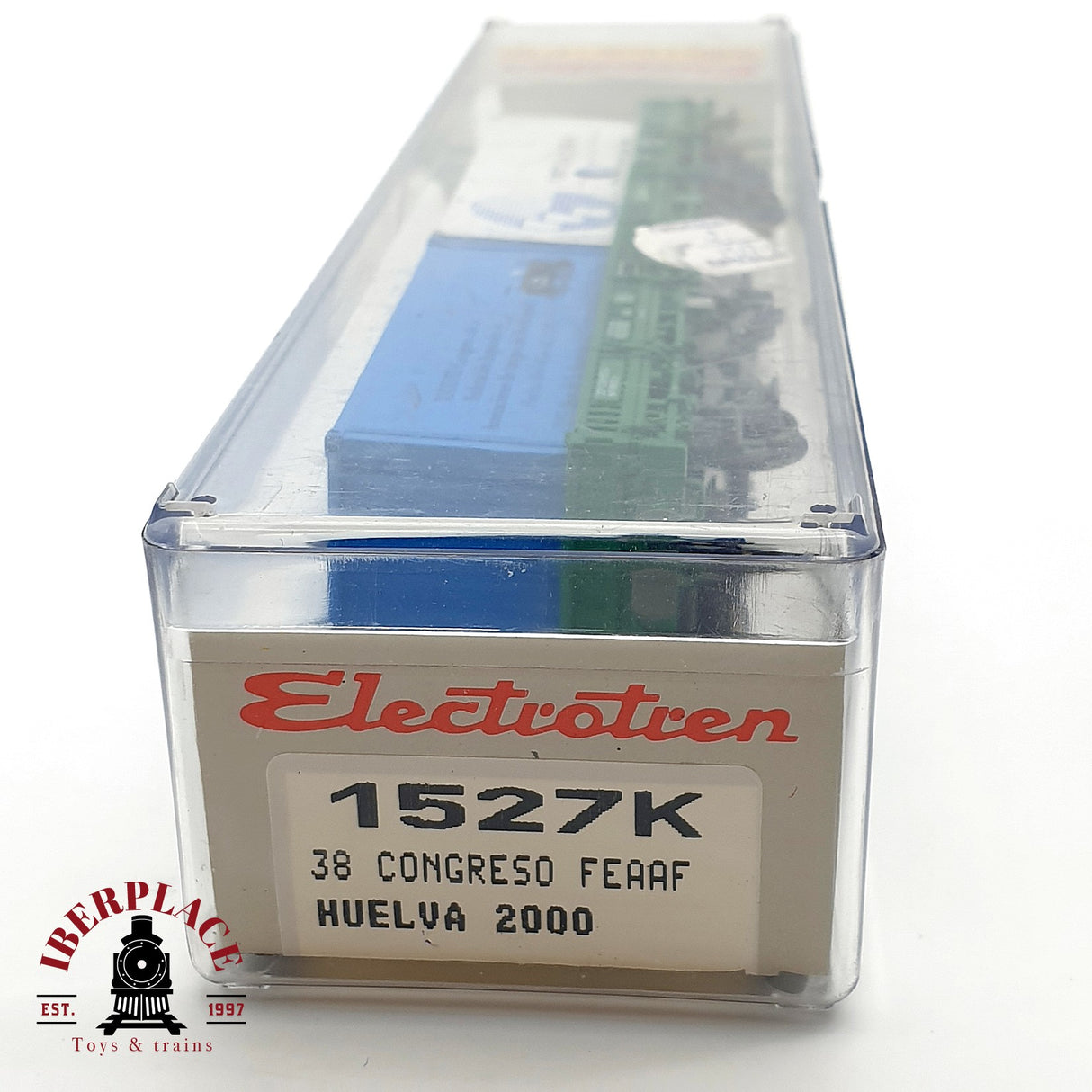♻️ DC Electrotren 1527K vagón contenedores congreso Feaaf Huelva 2000 H0 escala 1:87 A28