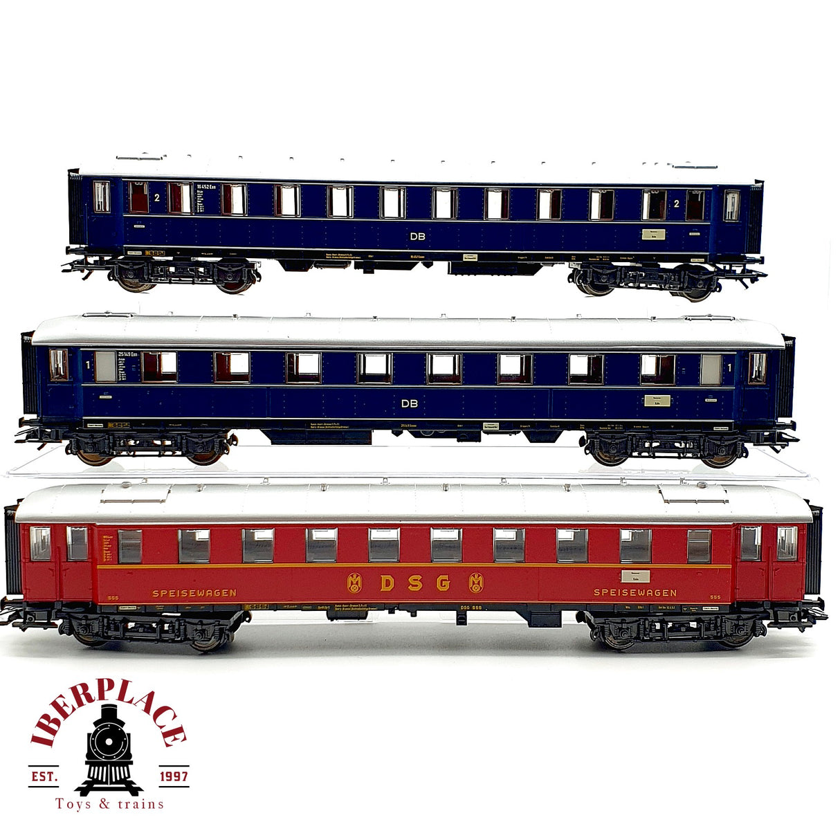 ♻️ 3x DC Märklin vagones pasajeros y restaurante DSG DB clases 1-2 H0 escala 1:87 A28