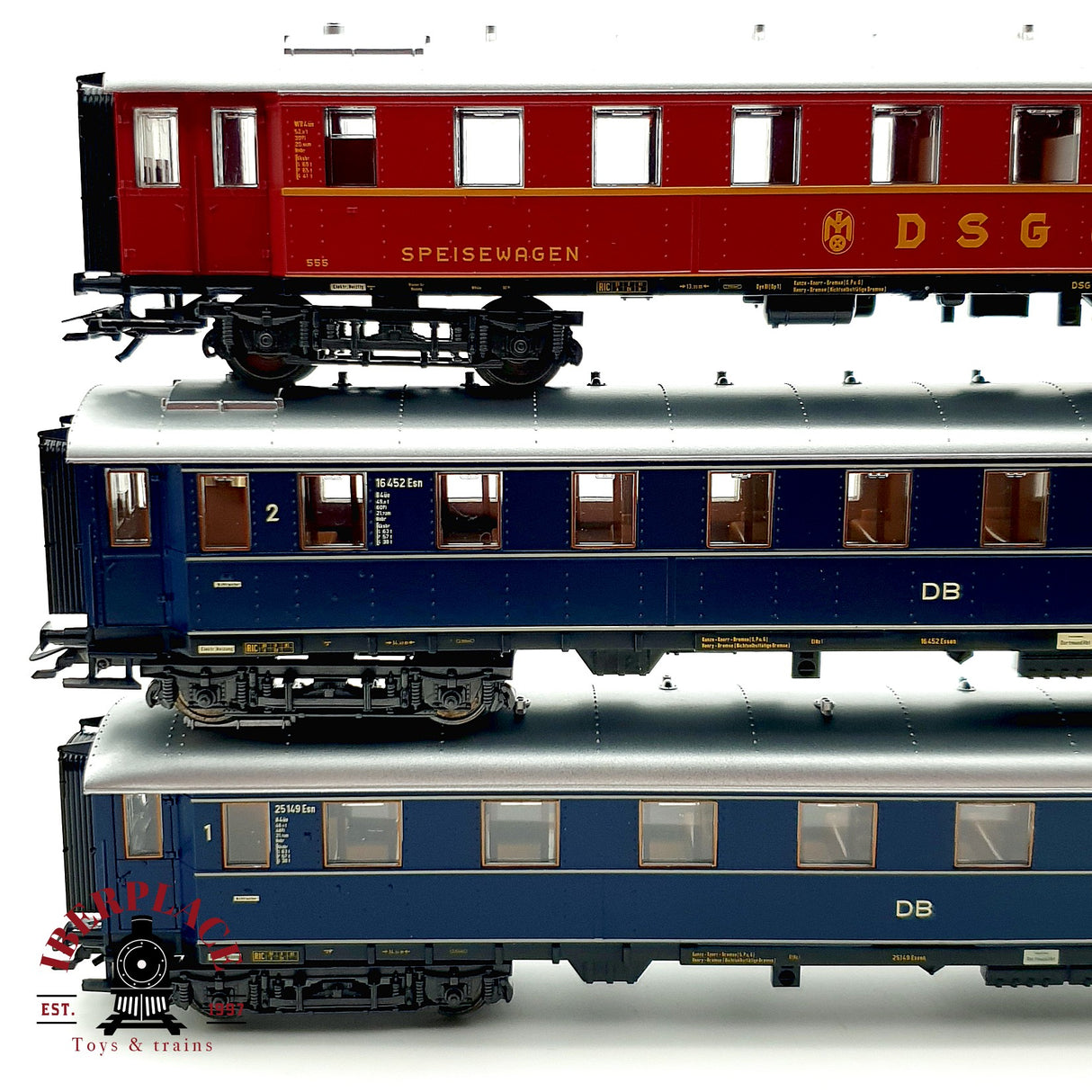 ♻️ 3x DC Märklin vagones pasajeros y restaurante DSG DB clases 1-2 H0 escala 1:87 A28